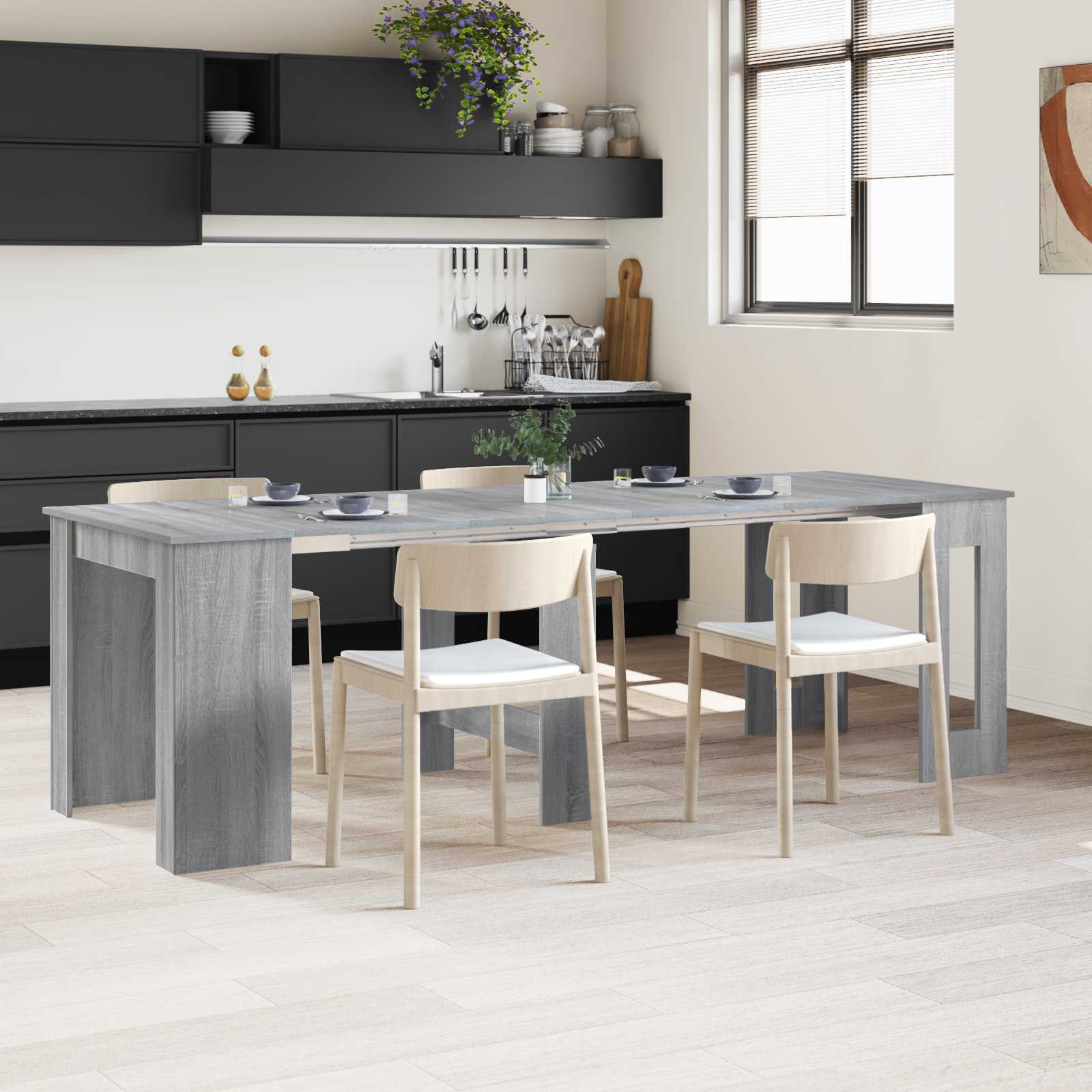 Valgomojo stalas 240 x 85 x 75 cm Apdirbta mediena Pilka Sonoma