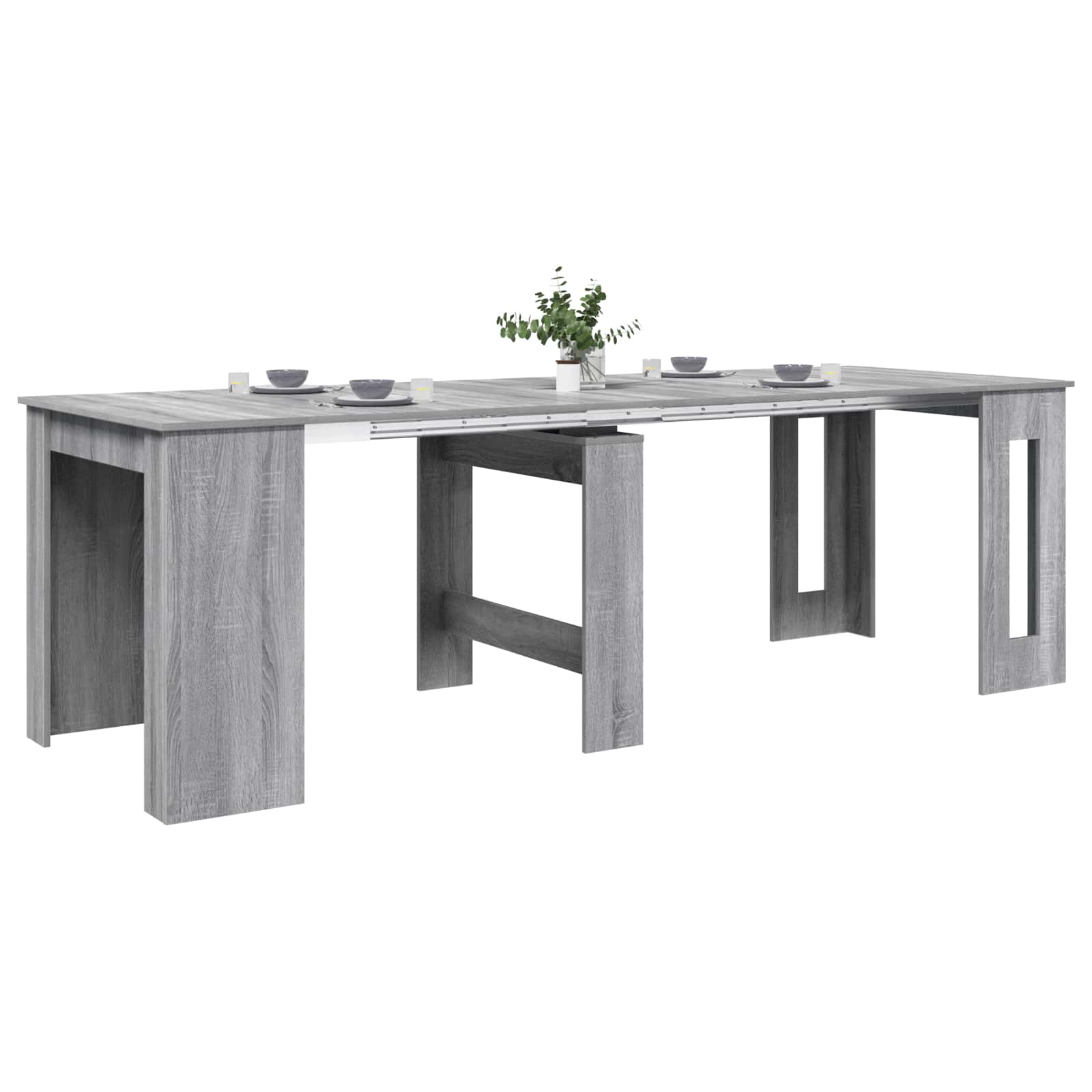 Valgomojo stalas 240 x 85 x 75 cm Apdirbta mediena Pilka Sonoma
