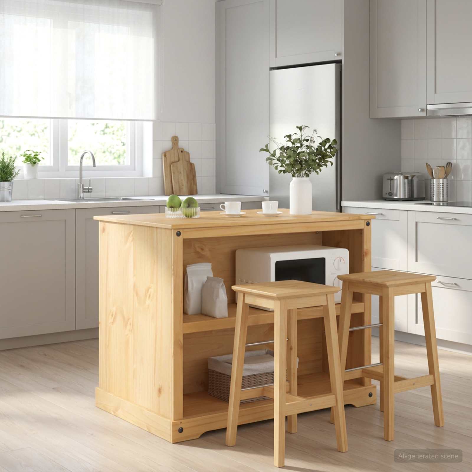 Virtuvės vežimėlis 2 pcs Medaus vaškas 112 x 77 x 91,5 cm