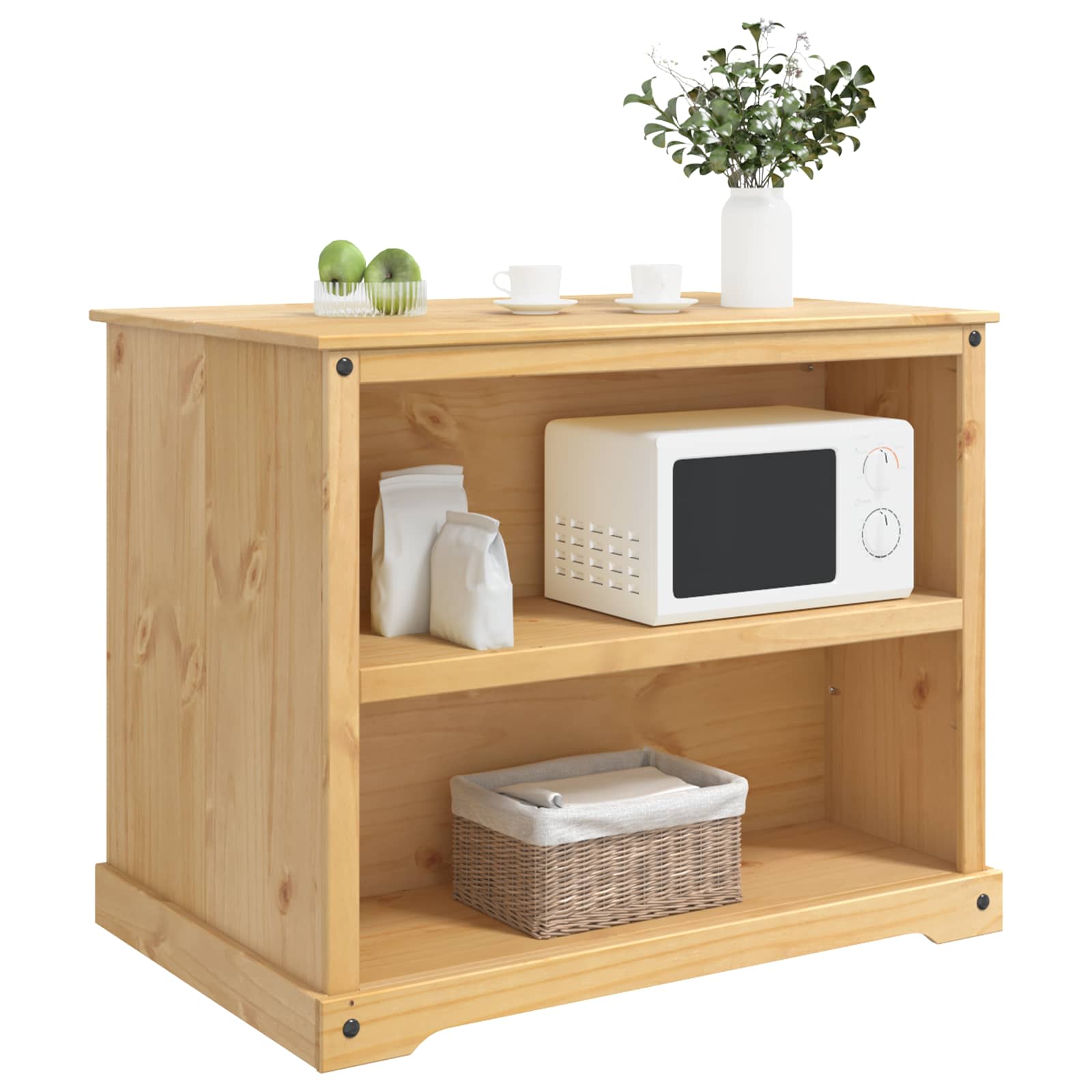 Virtuvės vežimėlis 2 pcs Medaus vaškas 112 x 77 x 91,5 cm