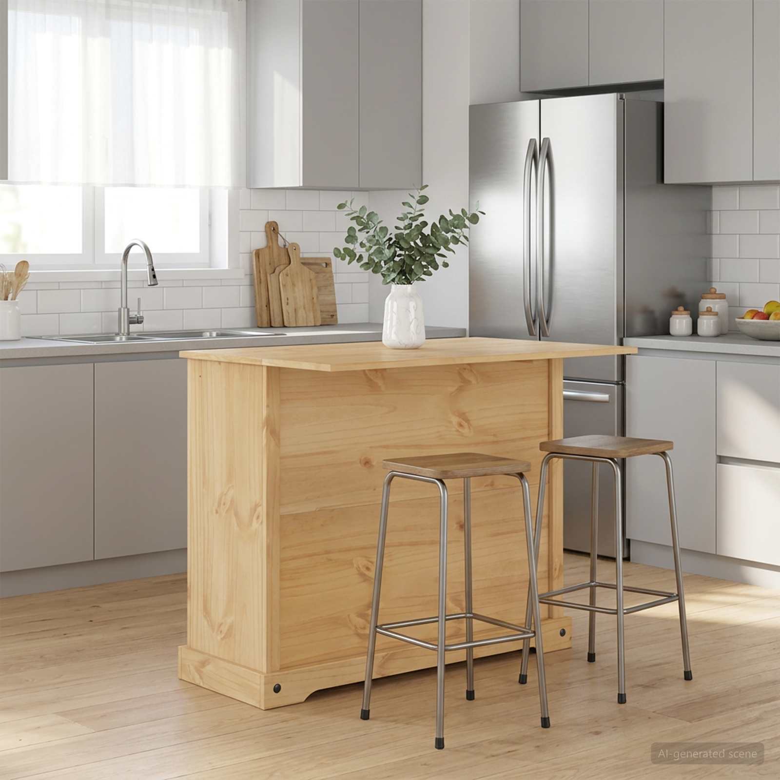 Virtuvės vežimėlis 2 pcs Medaus vaškas 112 x 70 x 91,5 cm