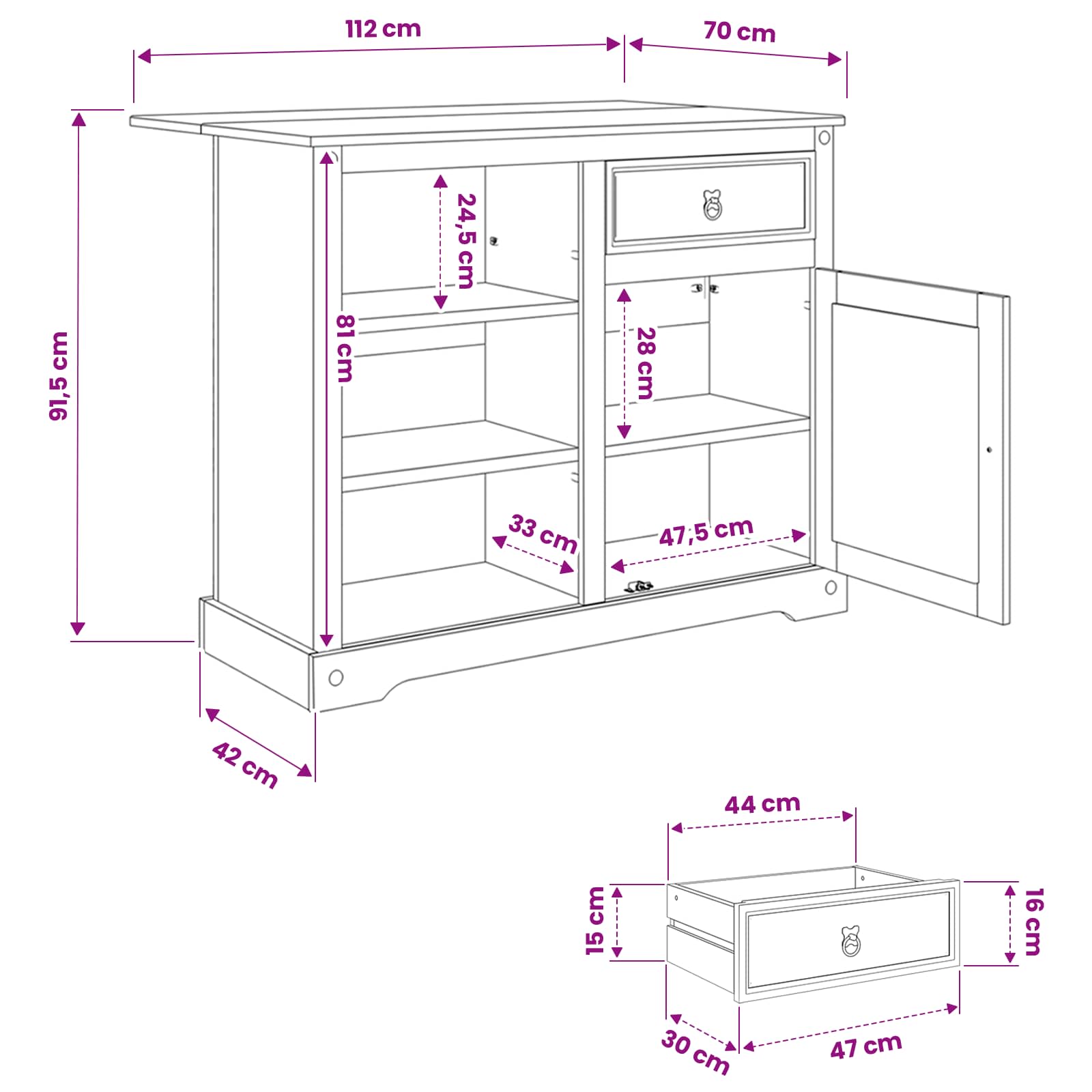 Virtuvės vežimėlis 2 pcs Medaus vaškas 112 x 70 x 91,5 cm