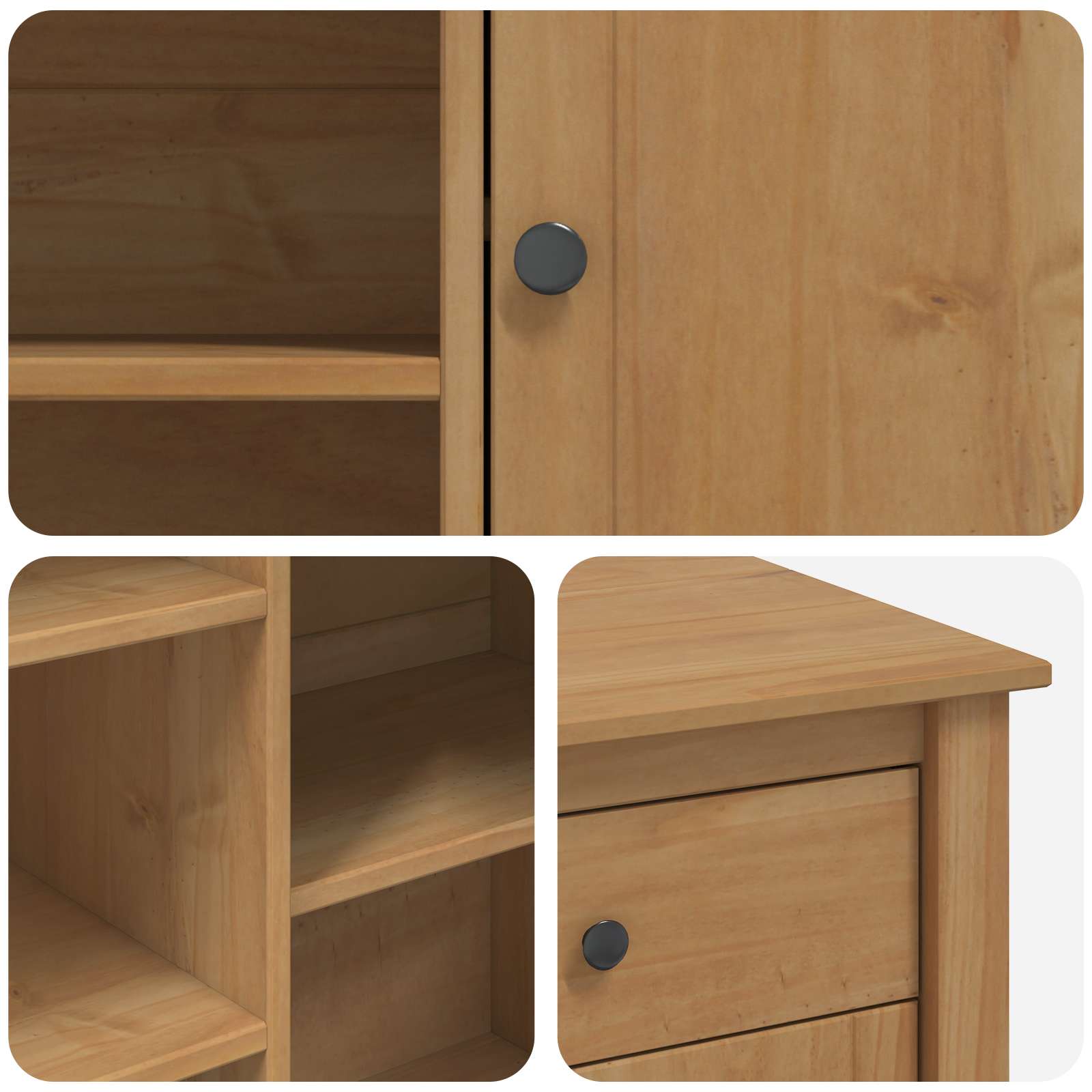 Virtuvės vežimėlis PANAMA 2 pcs Medaus vaškas 112 x 77 x 90 cm