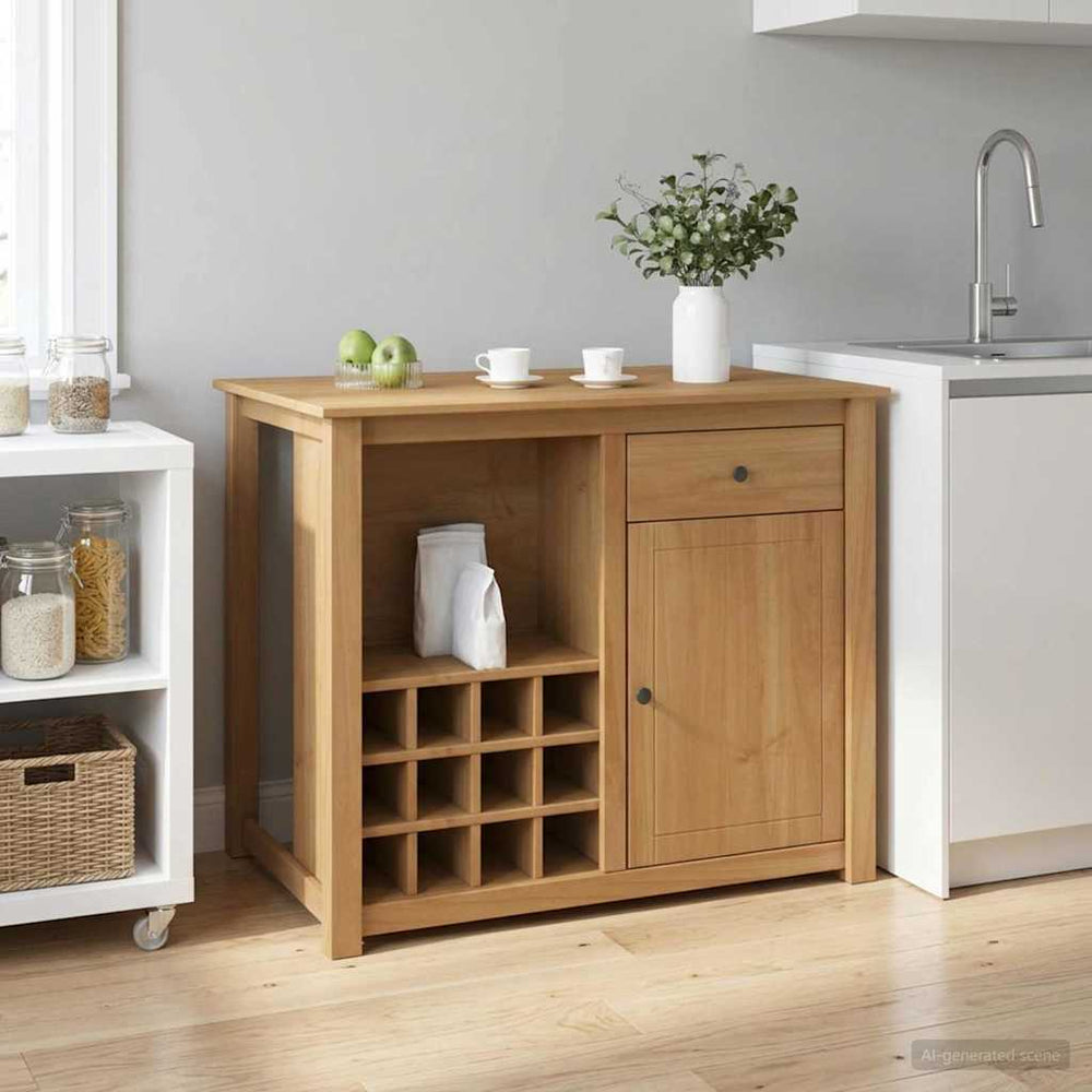 Virtuvės vežimėlis PANAMA 2 pcs Medaus vaškas 112 x 77 x 90 cm