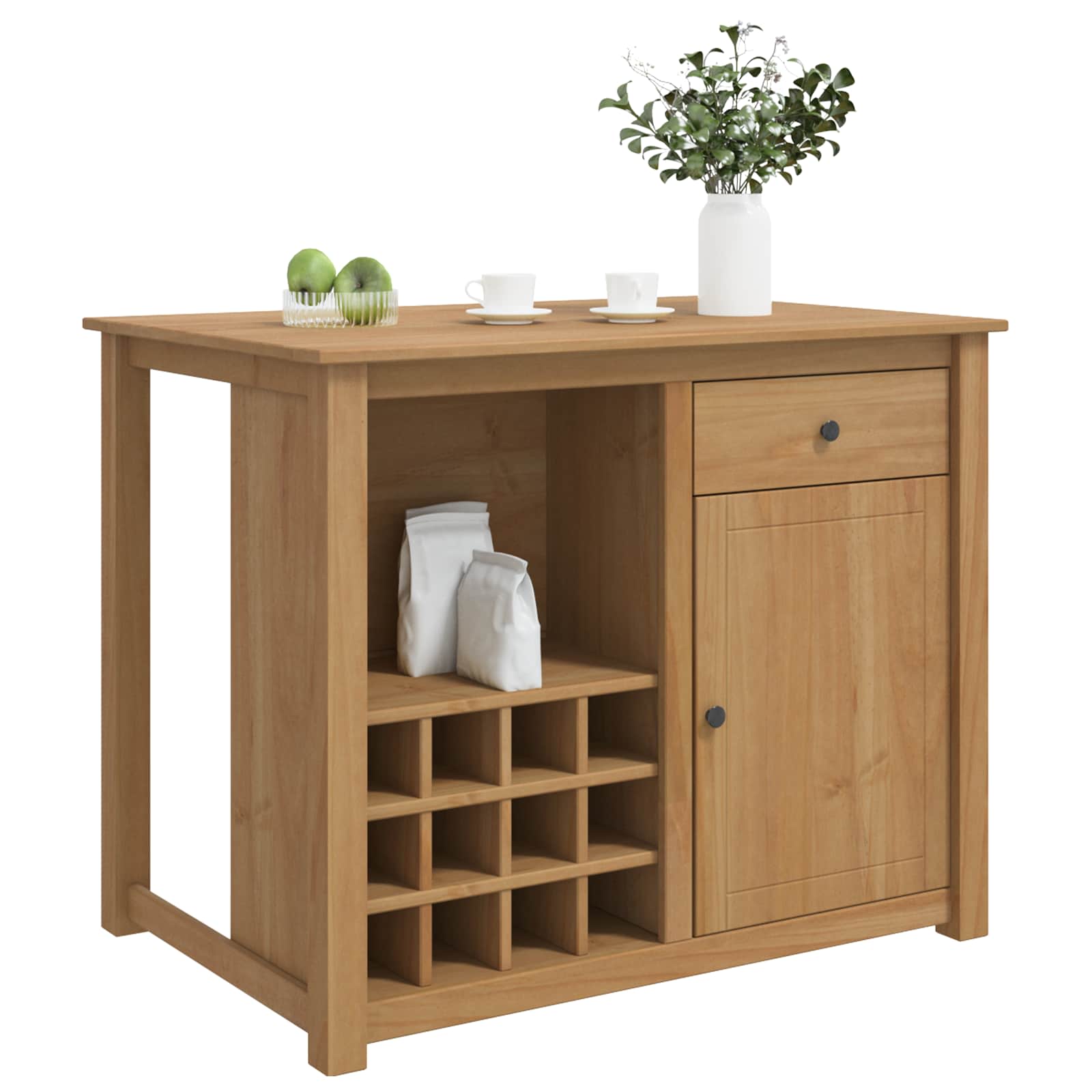 Virtuvės vežimėlis PANAMA 2 pcs Medaus vaškas 112 x 77 x 90 cm