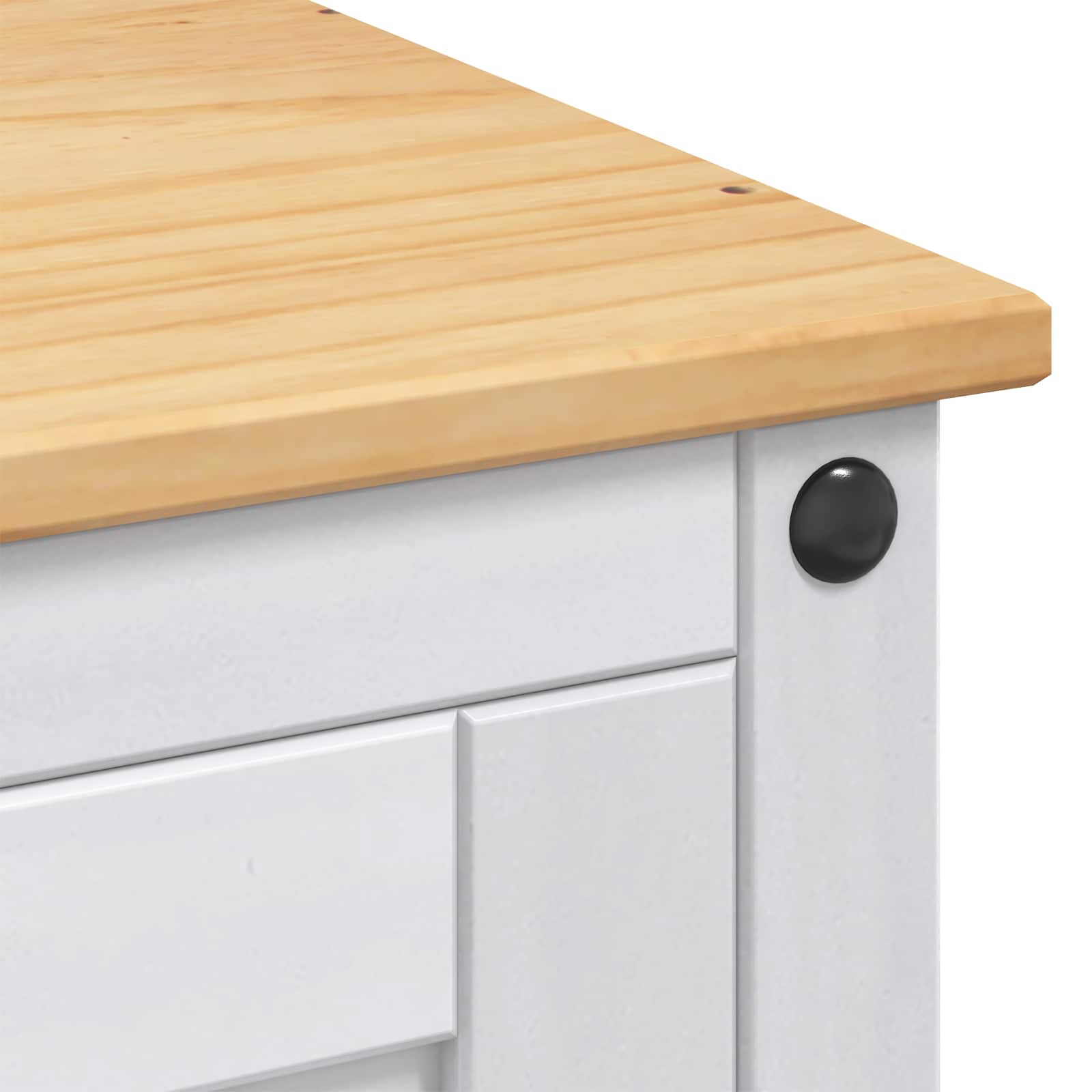 Virtuvės salos komplektas 3 pcs Balta ir medaus vašku