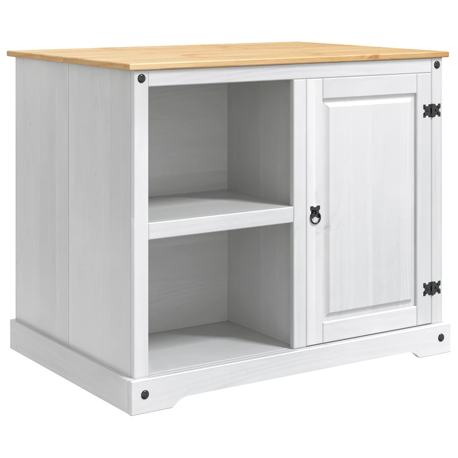 Virtuvės salos komplektas 3 pcs Balta ir medaus vašku