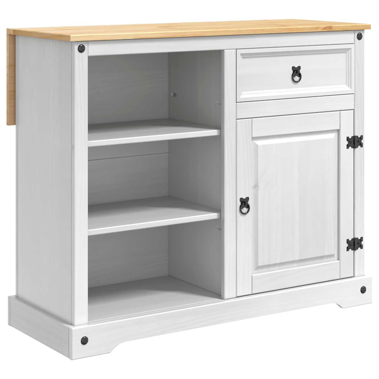 Virtuvės salos komplektas 3 pcs Balta ir medaus vašku