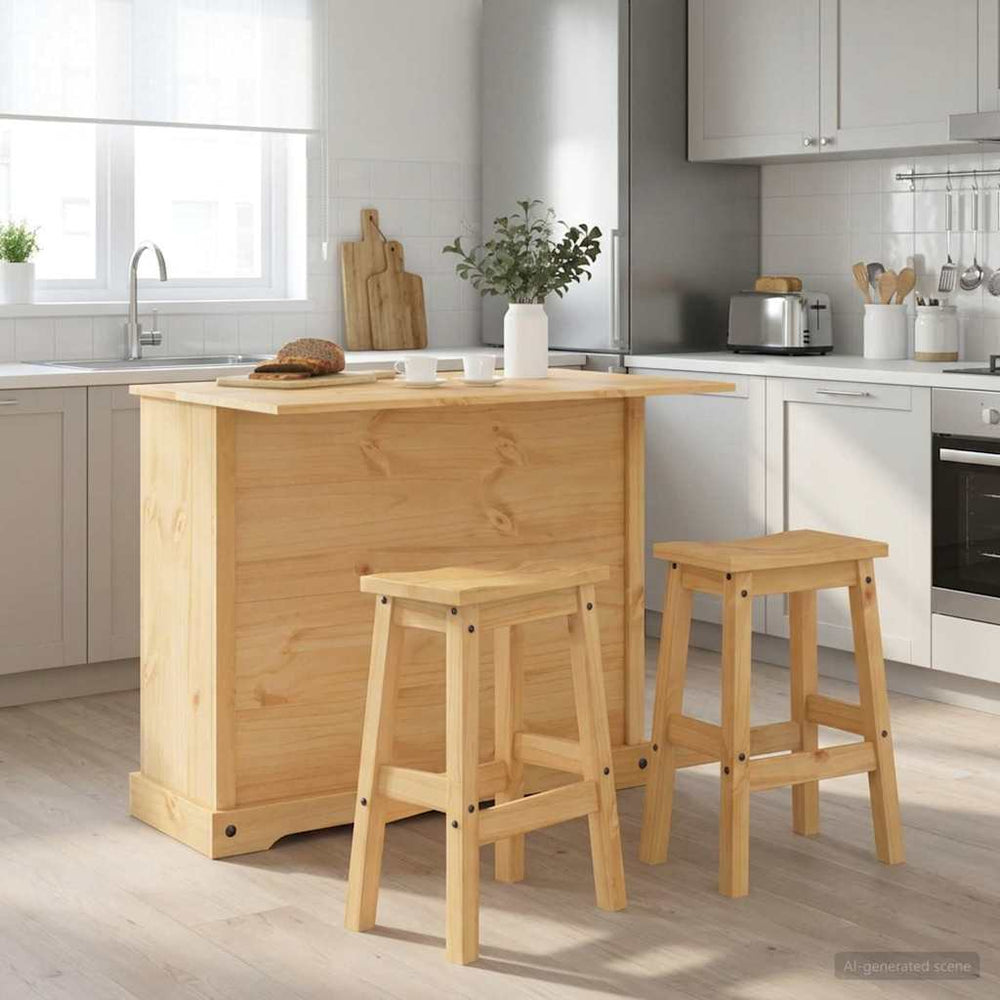 Virtuvės saugojimas su stalčių 2 pcs Medaus vaškas Kietas pušis