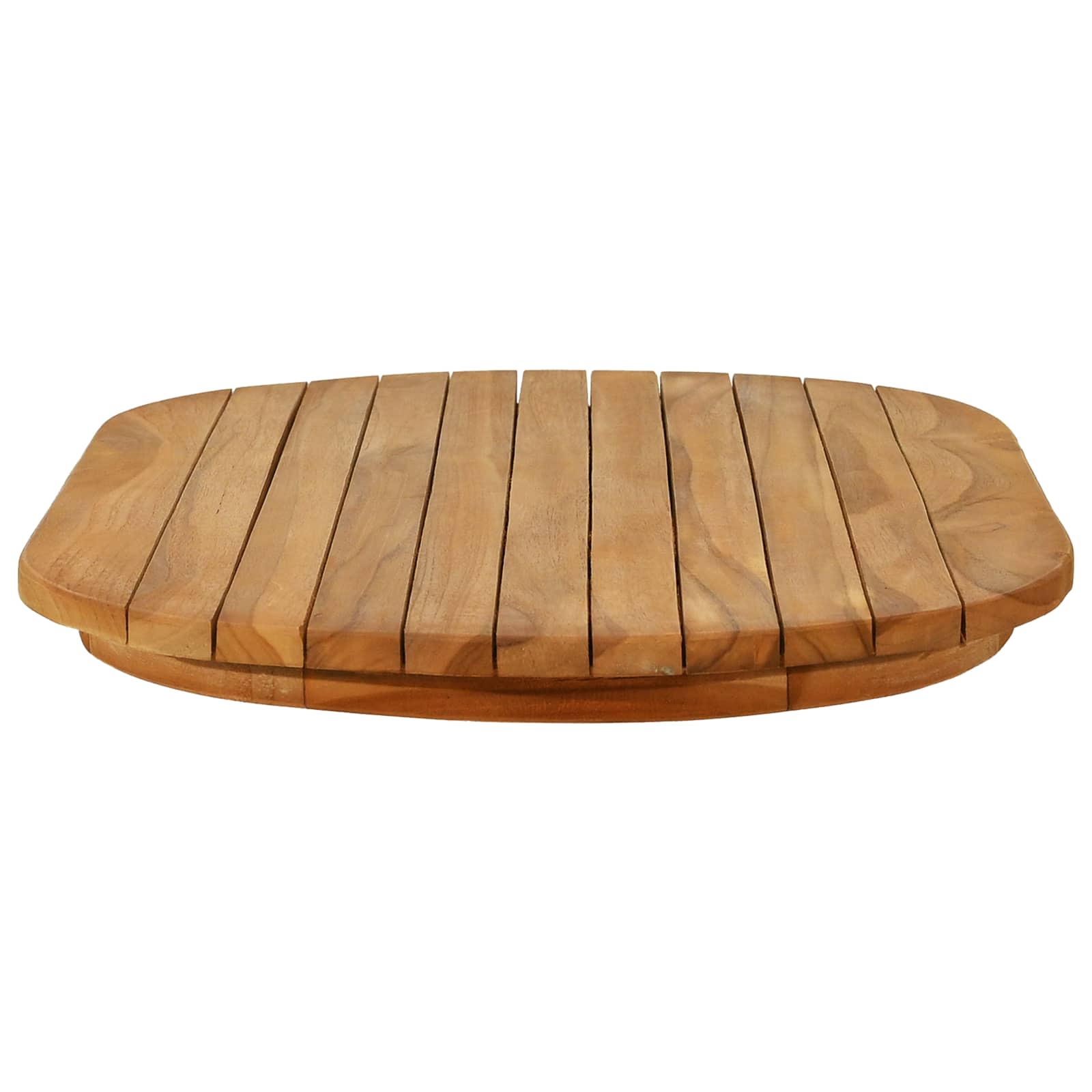 Stalo viršus 80 x 40 x 3,5 cm Ovalo Kieto teka medžio Natūrali