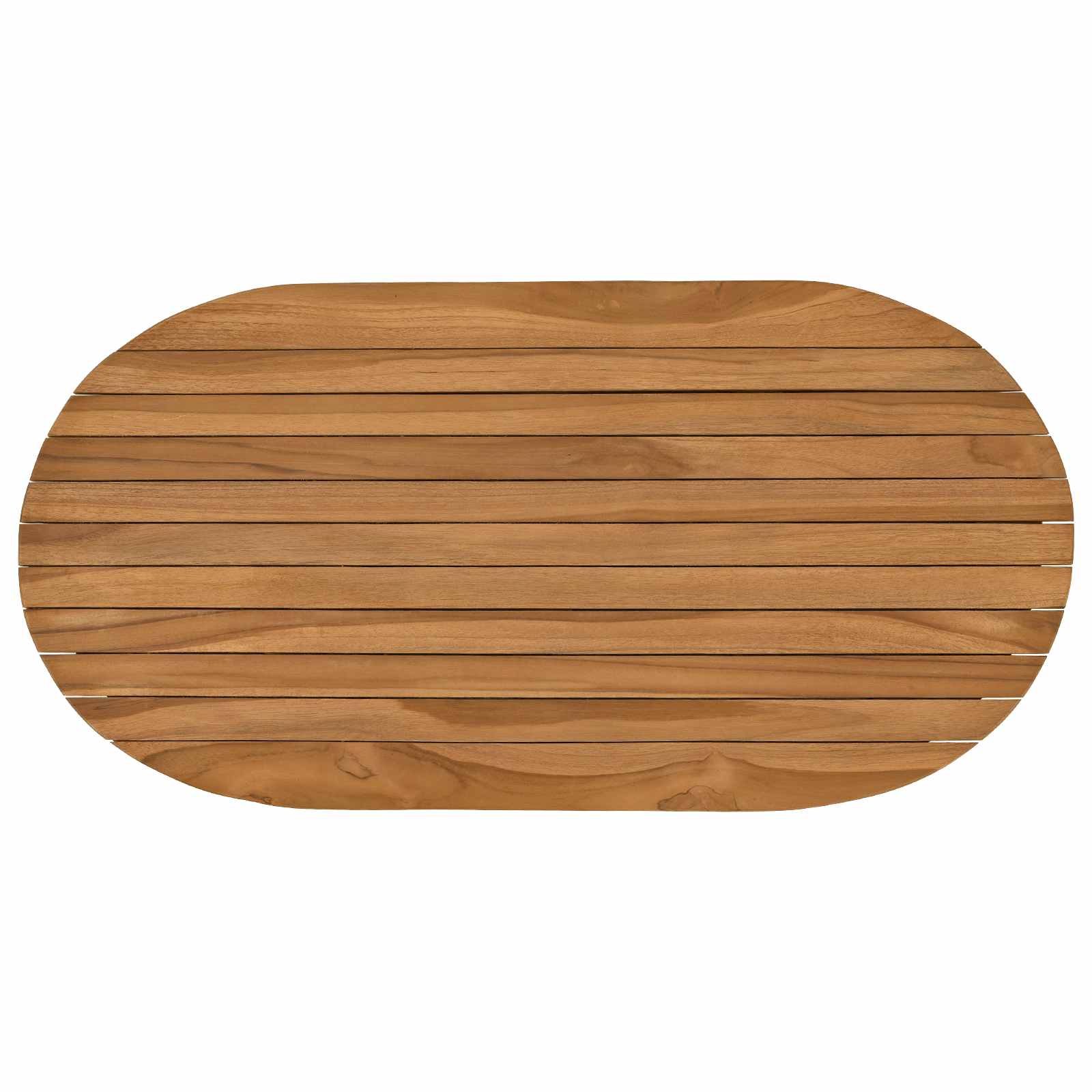 Stalo viršus 80 x 40 x 3,5 cm Ovalo Kieto teka medžio Natūrali