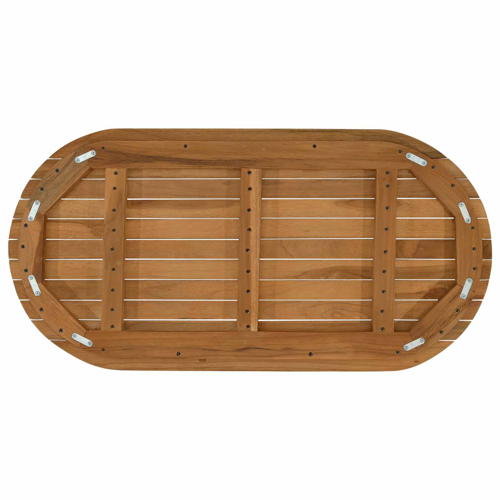 Stalo viršus 90 x 45 x 3,5 cm Ovalo Kieto teka medžio Natūrali