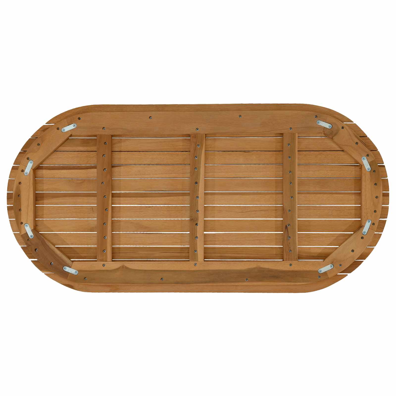 Stalo viršus 100 x 50 x 3,5 cm Ovalo Kieto teka medžio Natūrali
