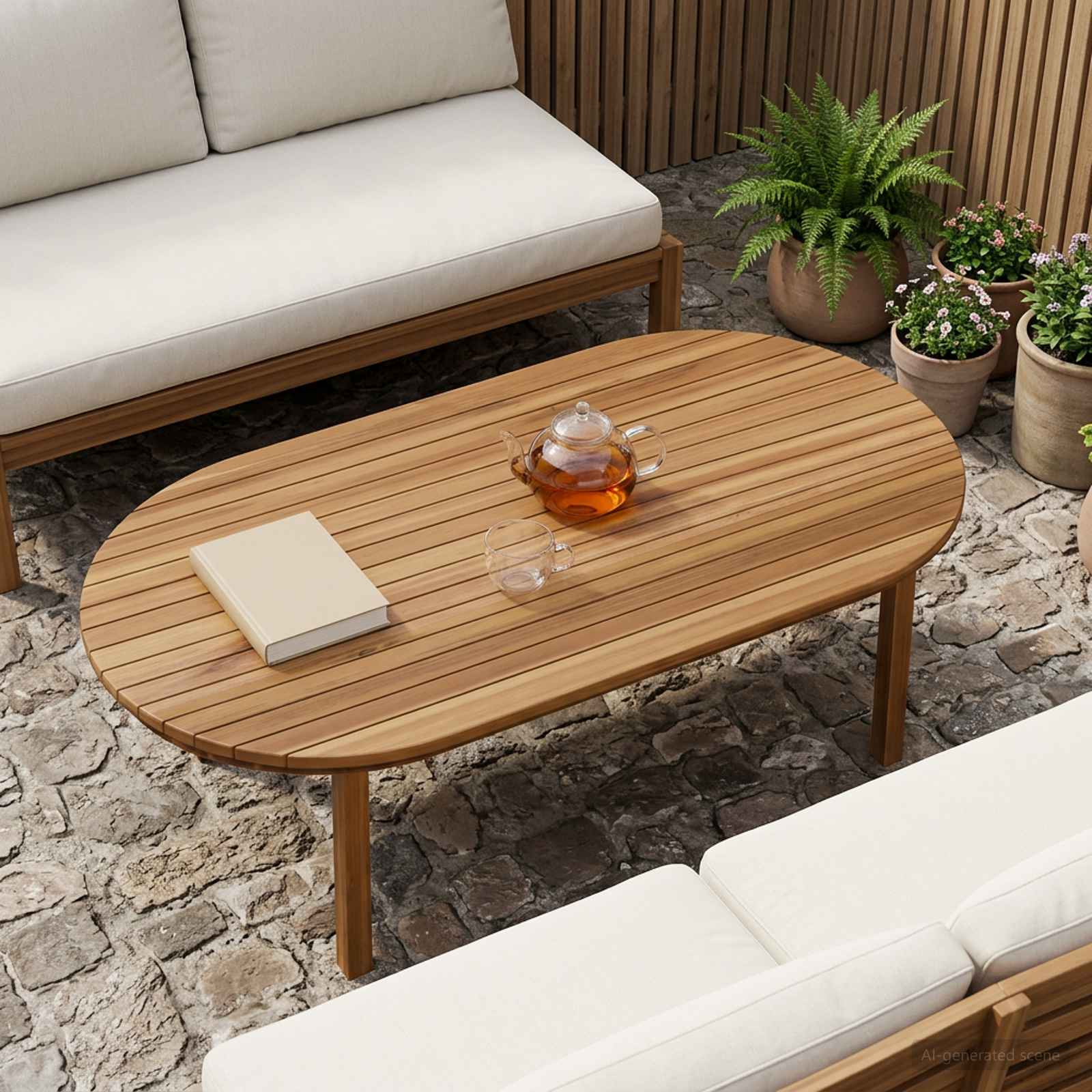 Stalo viršus 110 x 55 x 3,5 cm Ovalo Kieto teka medžio Natūrali