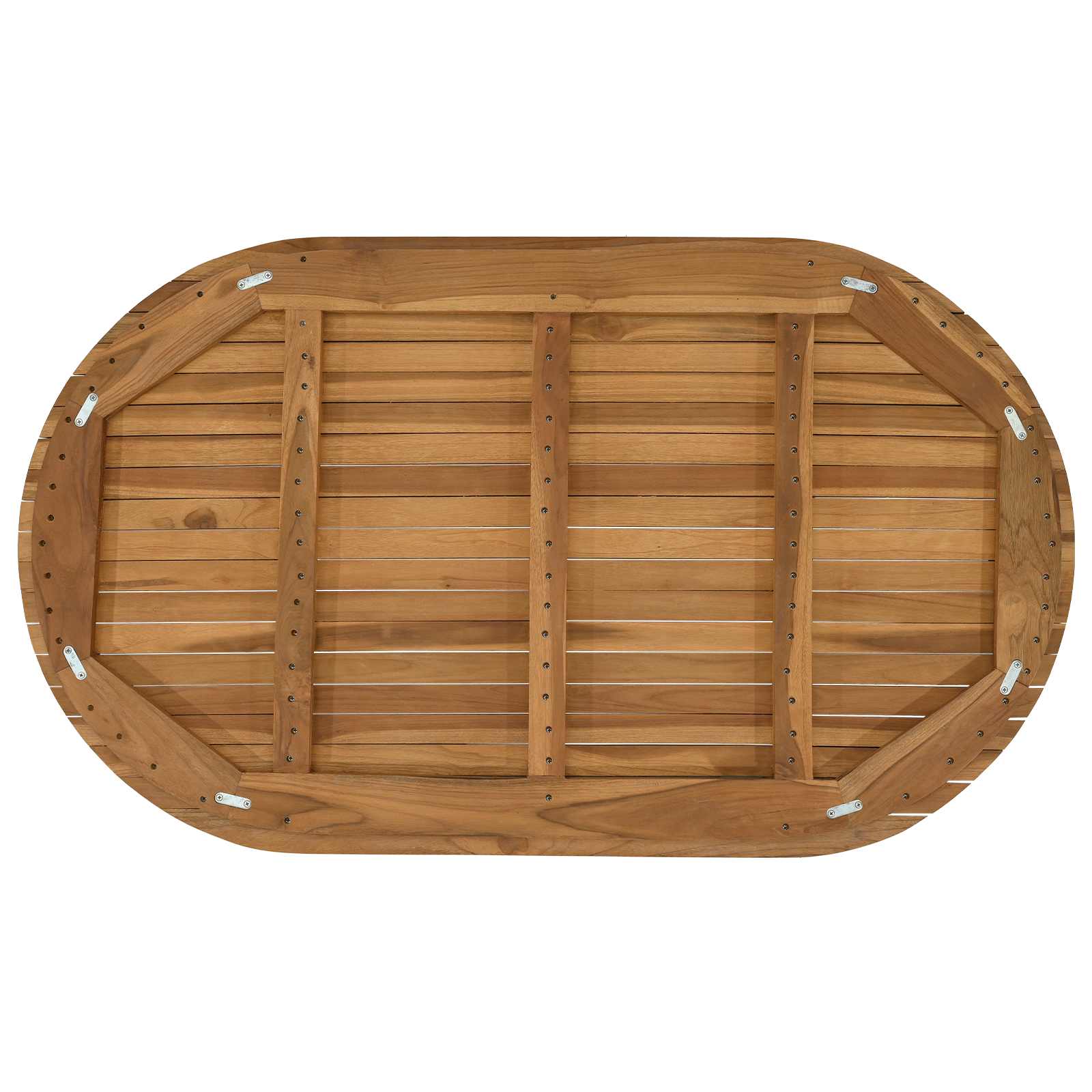 Stalo viršus 120 x 70 x 3,5 cm Ovalo Kieto teka medžio Natūrali