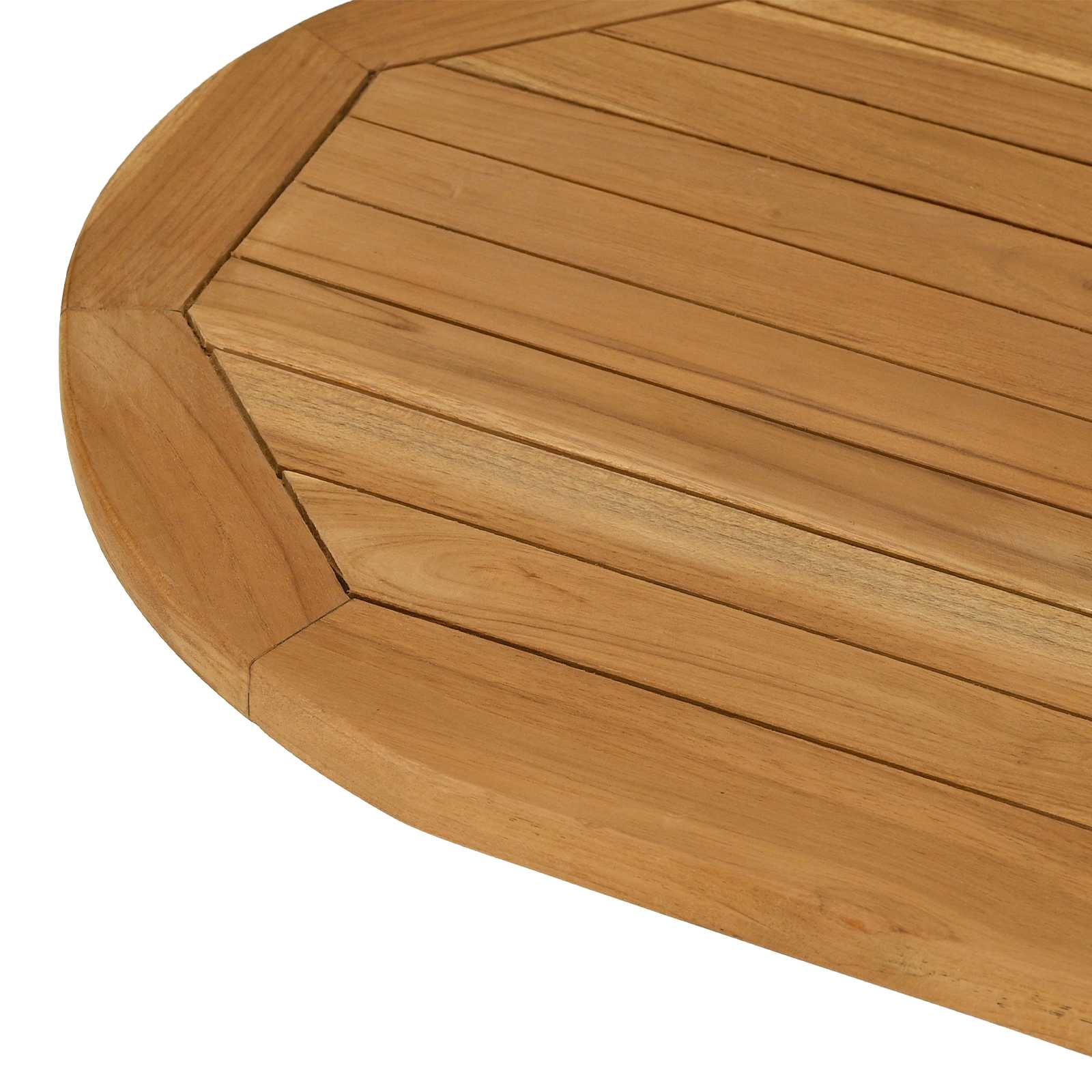Stalo viršus 80 x 40 x 2,5 cm Ovalo Kieto teka medžio Natūrali