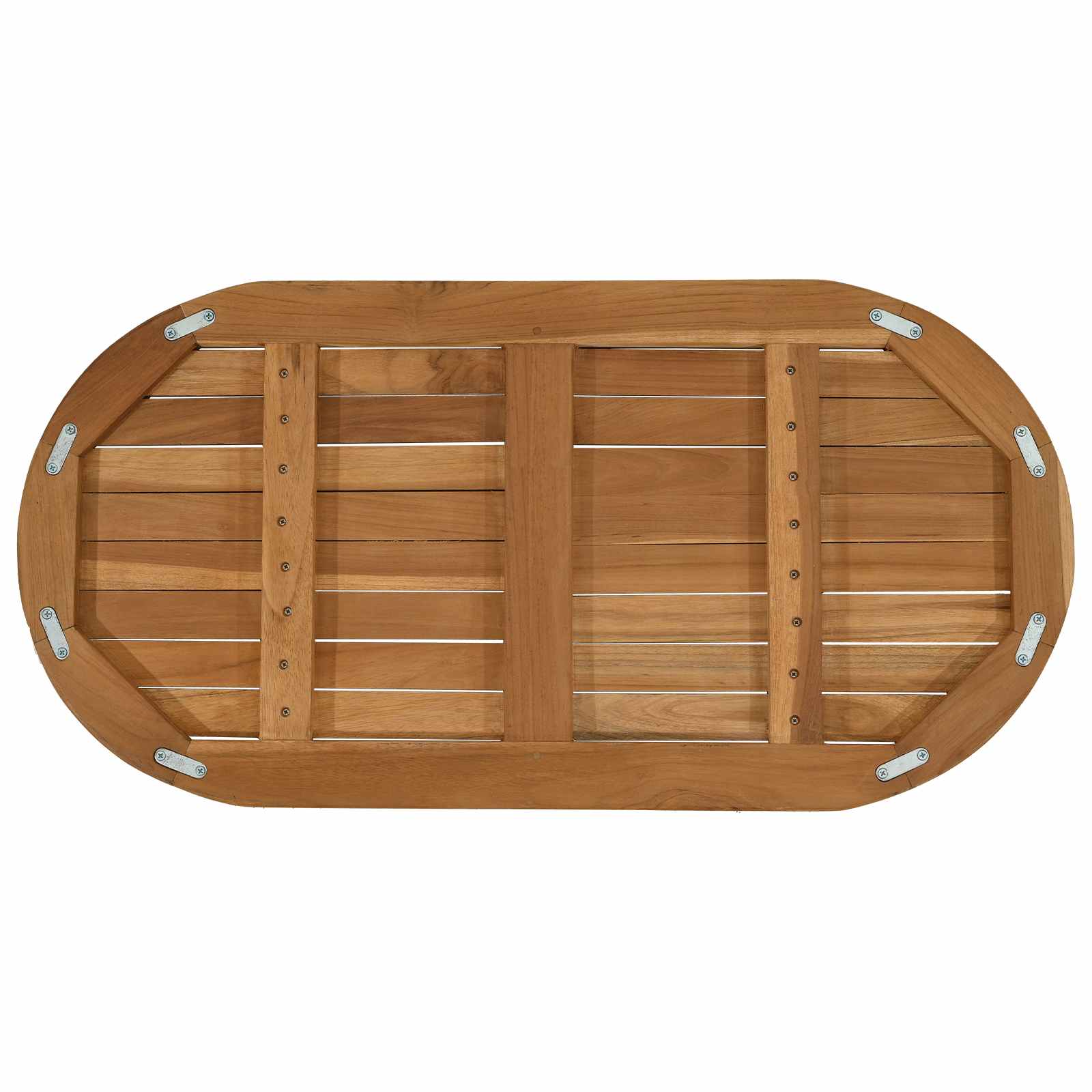 Stalo viršus 80 x 40 x 2,5 cm Ovalo Kieto teka medžio Natūrali