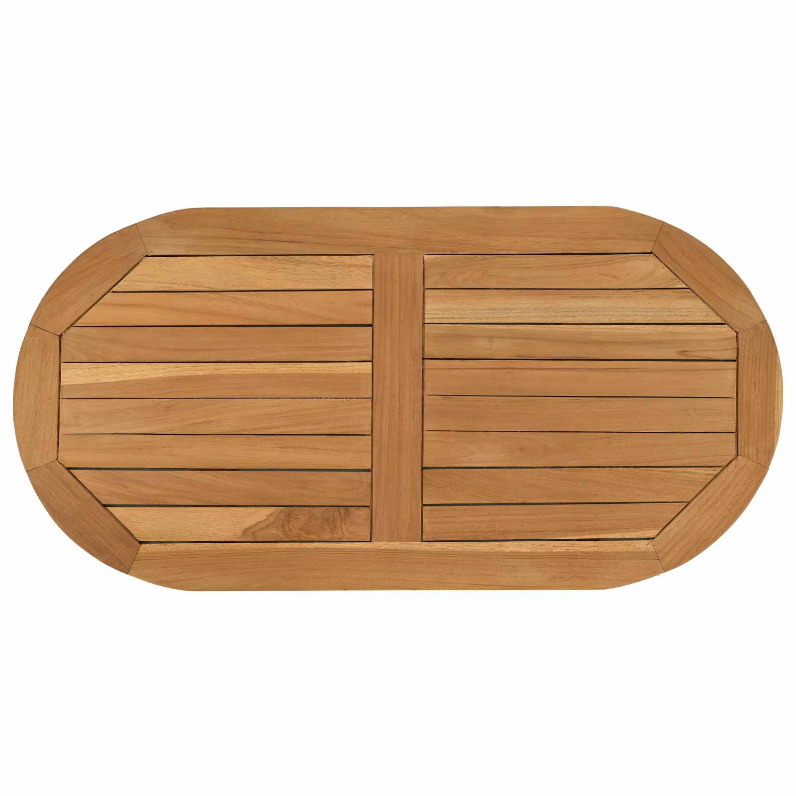 Stalo viršus 80 x 40 x 2,5 cm Ovalo Kieto teka medžio Natūrali