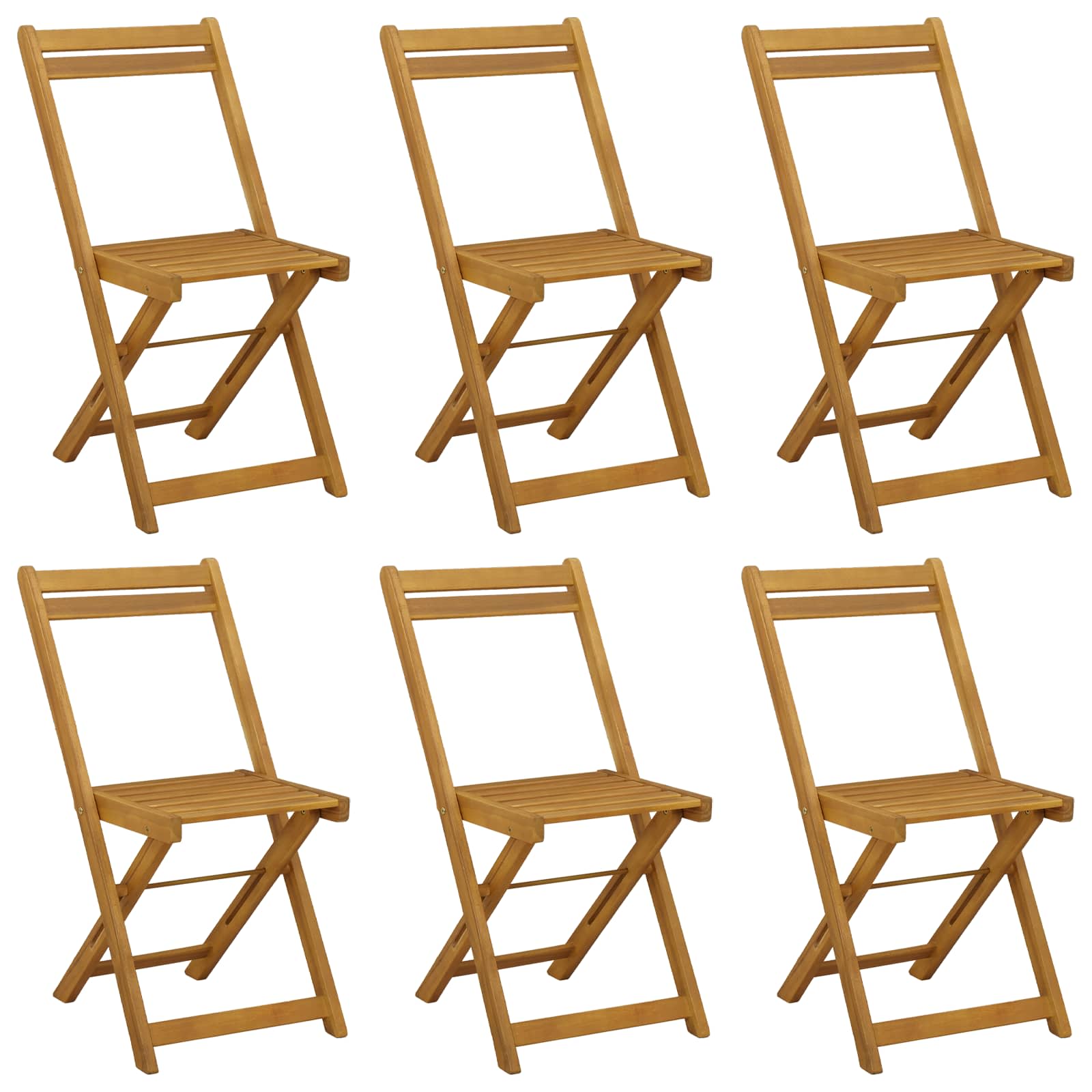 Sulankstomos sodo kėdės 6 pcs Natūrali 40 x 53 x 80 cm