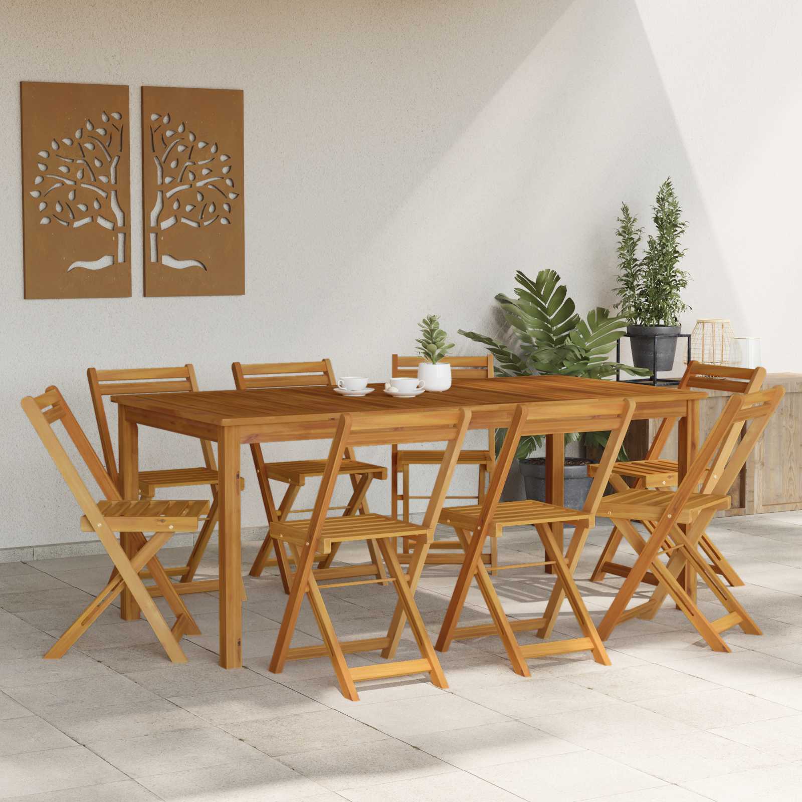 Āra bistro krēsli 8 gab. dabīga 40 x 53 x 80 cm
