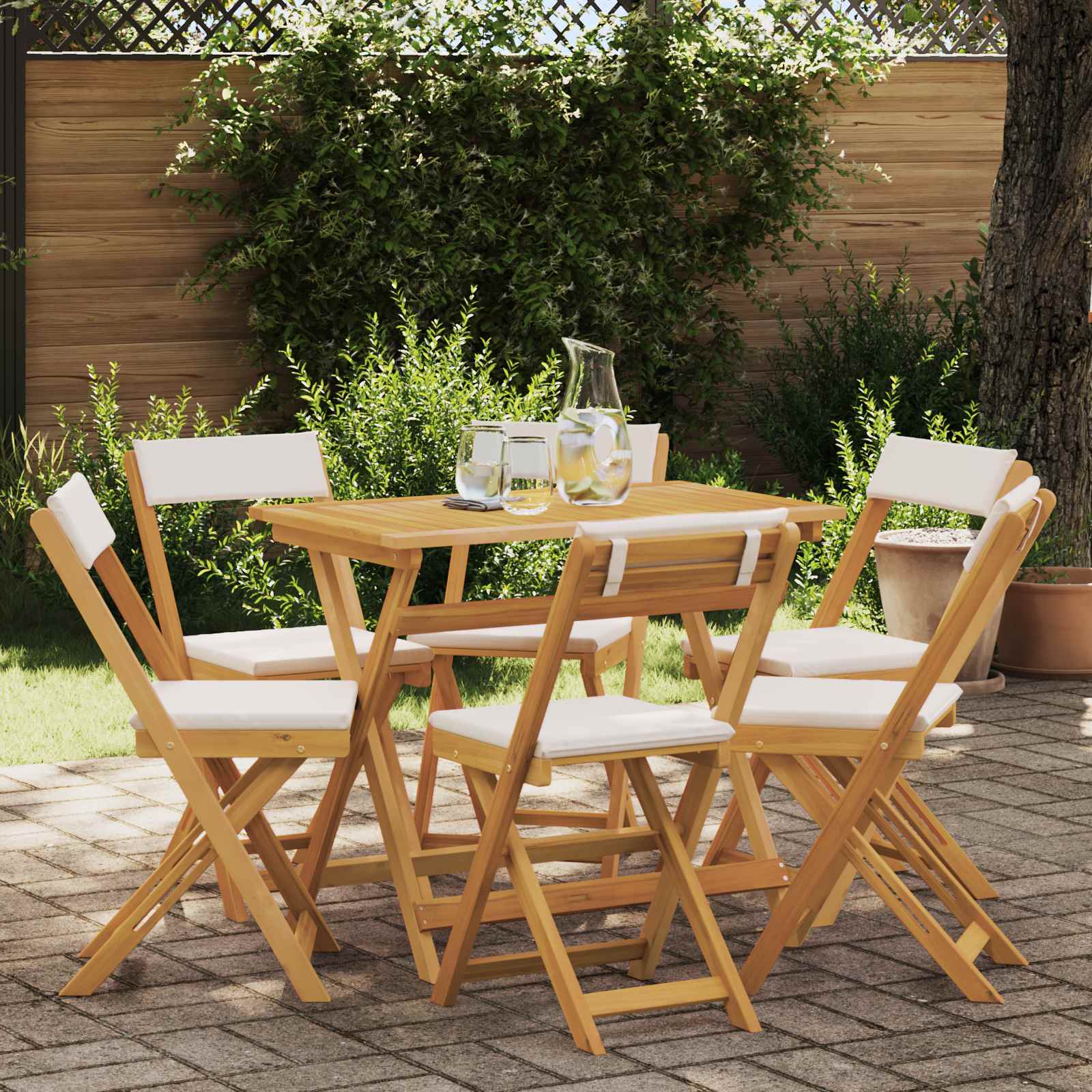 Lauko bistro kėdės 6 pcs Kreminė balta 40 x 53 x 80 cm