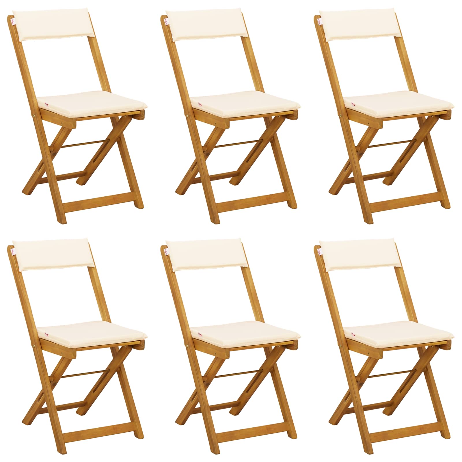 Lauko bistro kėdės 6 pcs Kreminė balta 40 x 53 x 80 cm