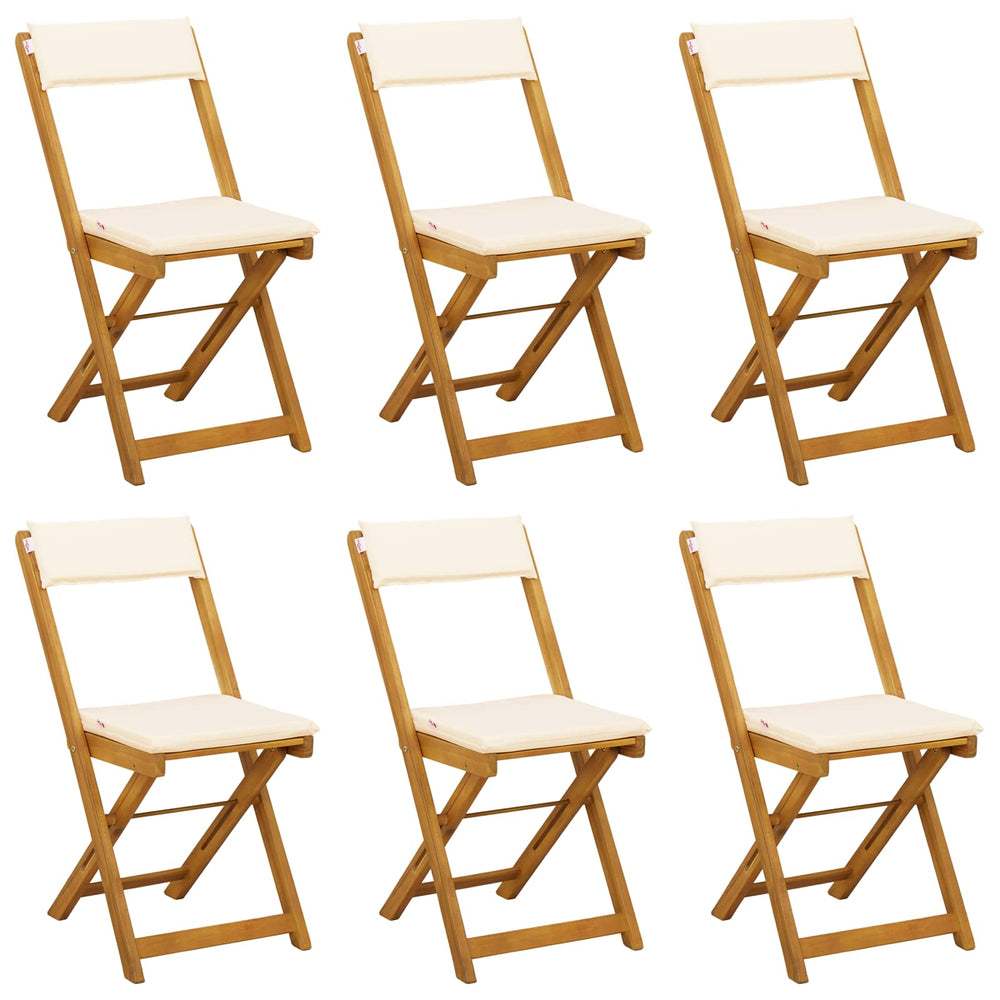 Lauko bistro kėdės 6 pcs Kreminė balta 40 x 53 x 80 cm