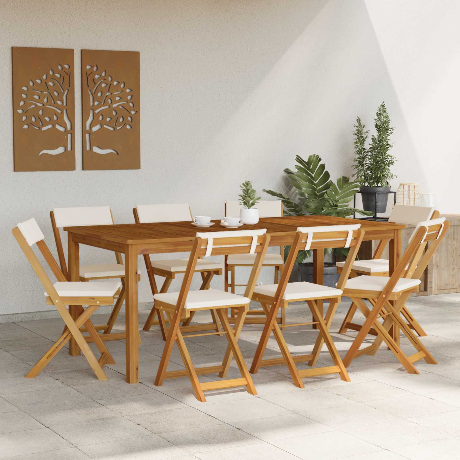Āra bistro krēsli 8 gab. Krēmbalti 40 x 53 x 80 cm