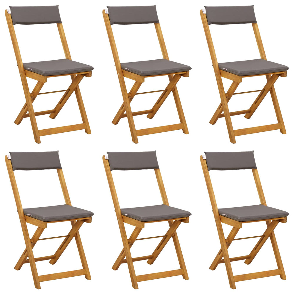 Lauko bistro kėdės 6 pcs Tamsiai pilka 40 x 53 x 80 cm