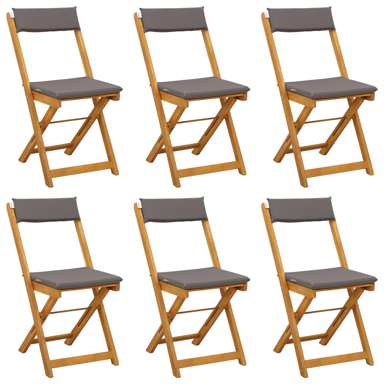 Lauko bistro kėdės 6 pcs Tamsiai pilka 40 x 53 x 80 cm