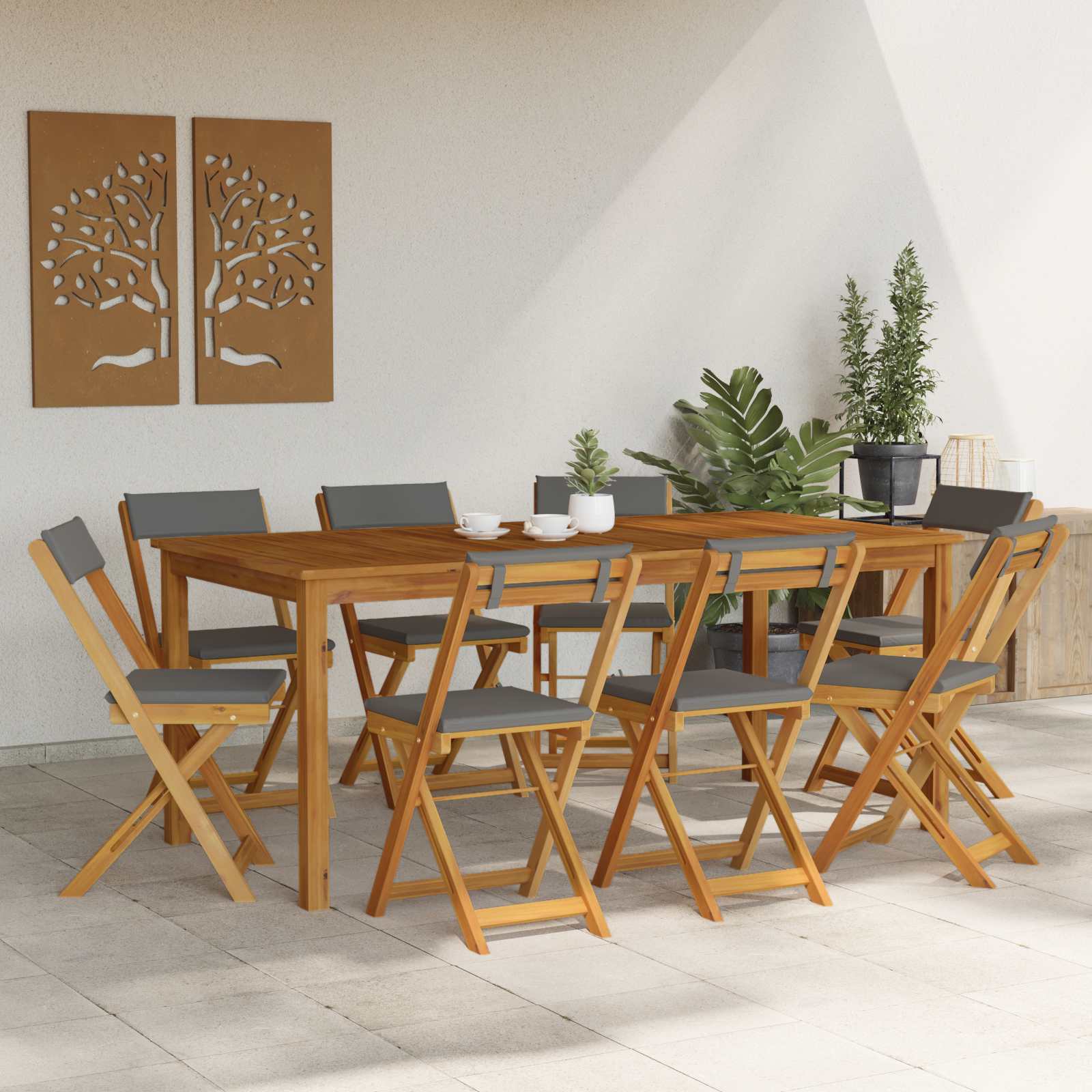 Āra bistro krēsli 8 gab. Tumši pelēki 40 x 53 x 80 cm