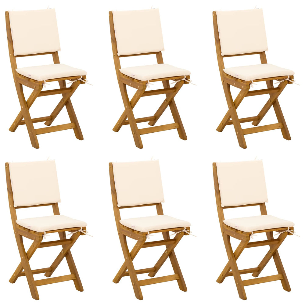 Lauko bistro kėdės 6 pcs Kreminė balta 38 x 46 x 85 cm