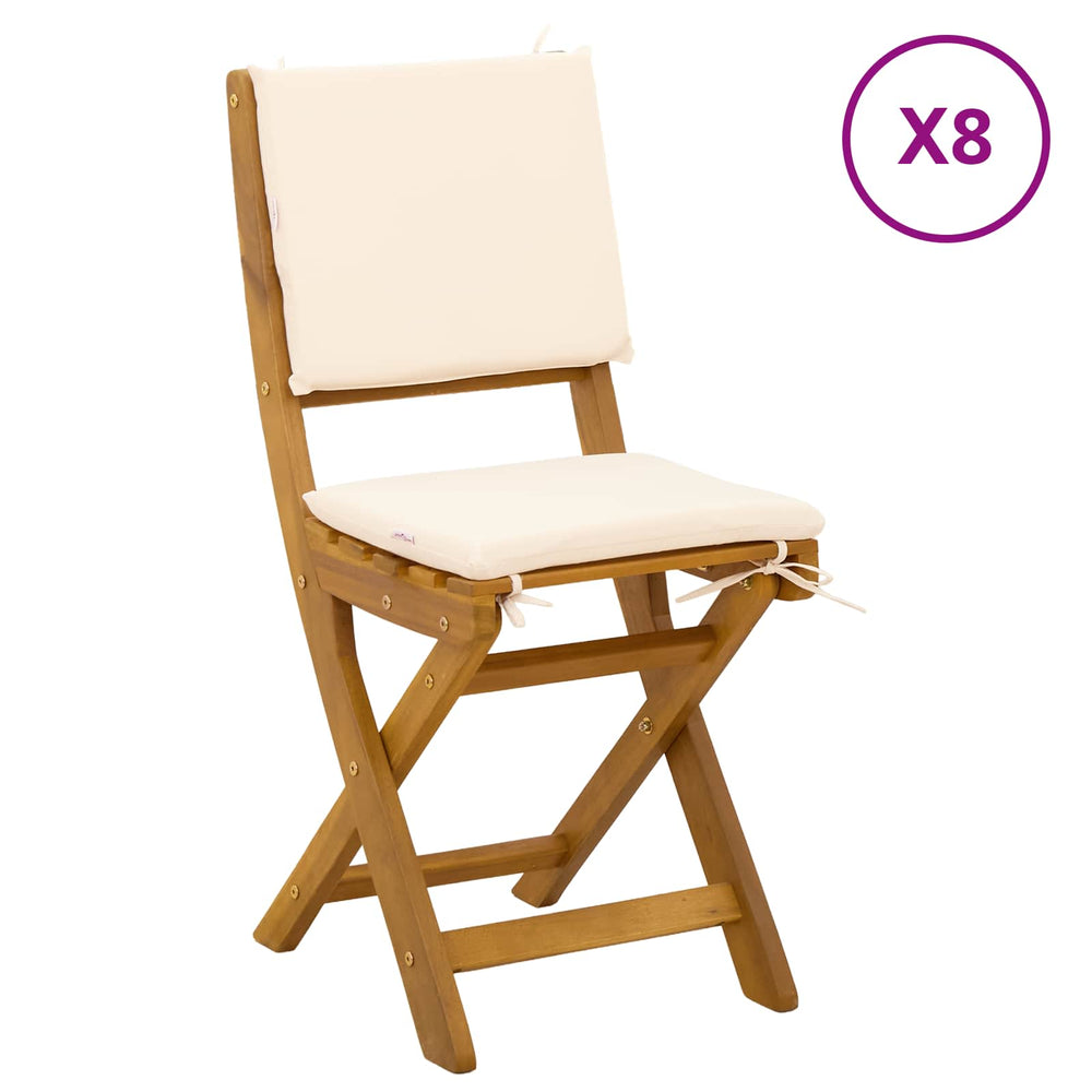 Lauko bistro kėdės 8 pcs Kreminė balta 38 x 46 x 85 cm