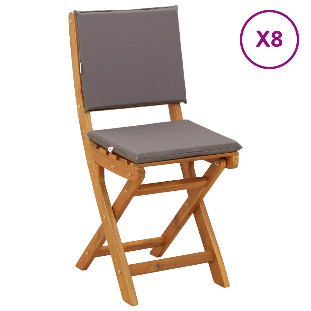 Lauko bistro kėdės 8 pcs Tamsiai pilka 38 x 46 x 85 cm