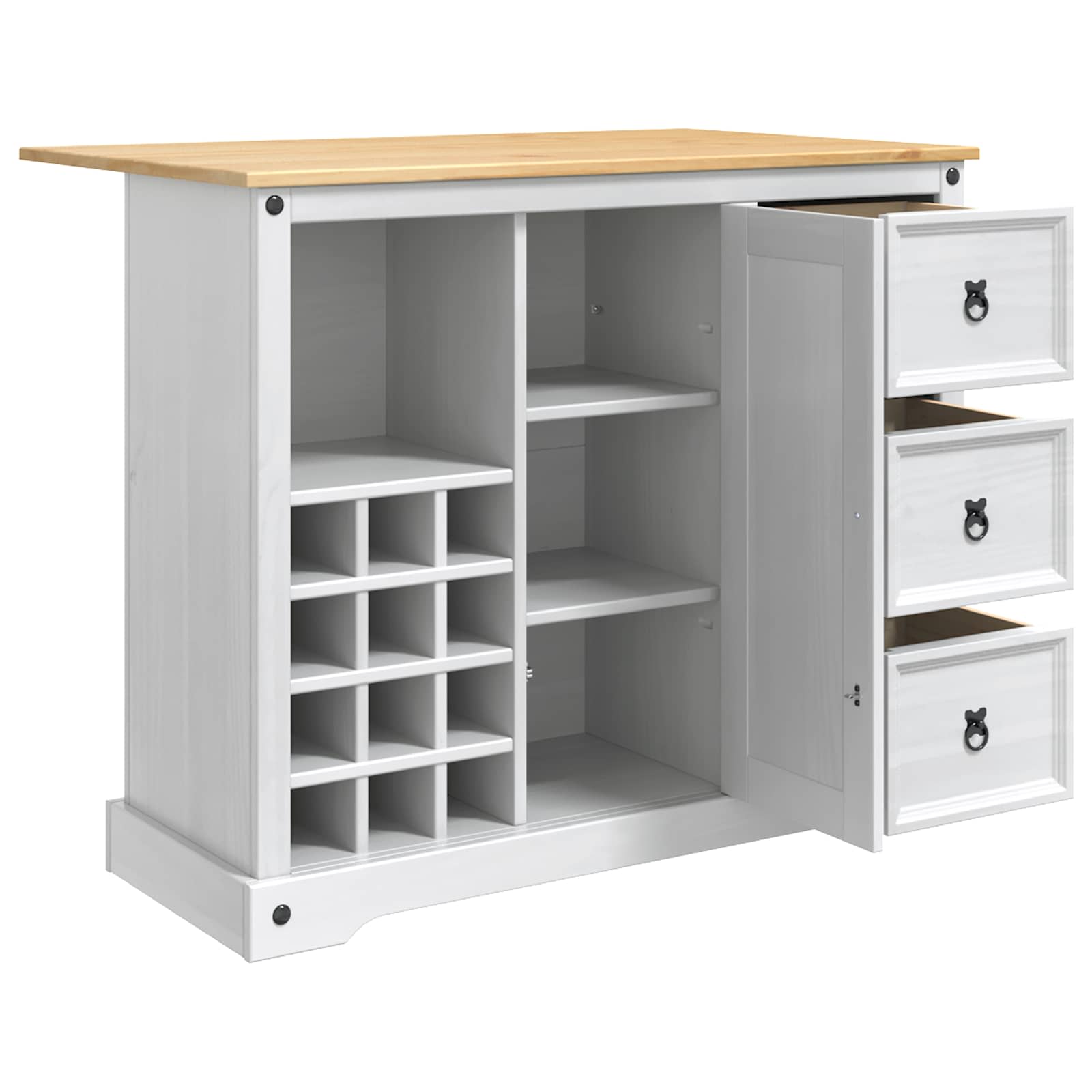 Virtuvės saugojimas Balta ir medaus vašku 112 x 70 x 91,5 cm