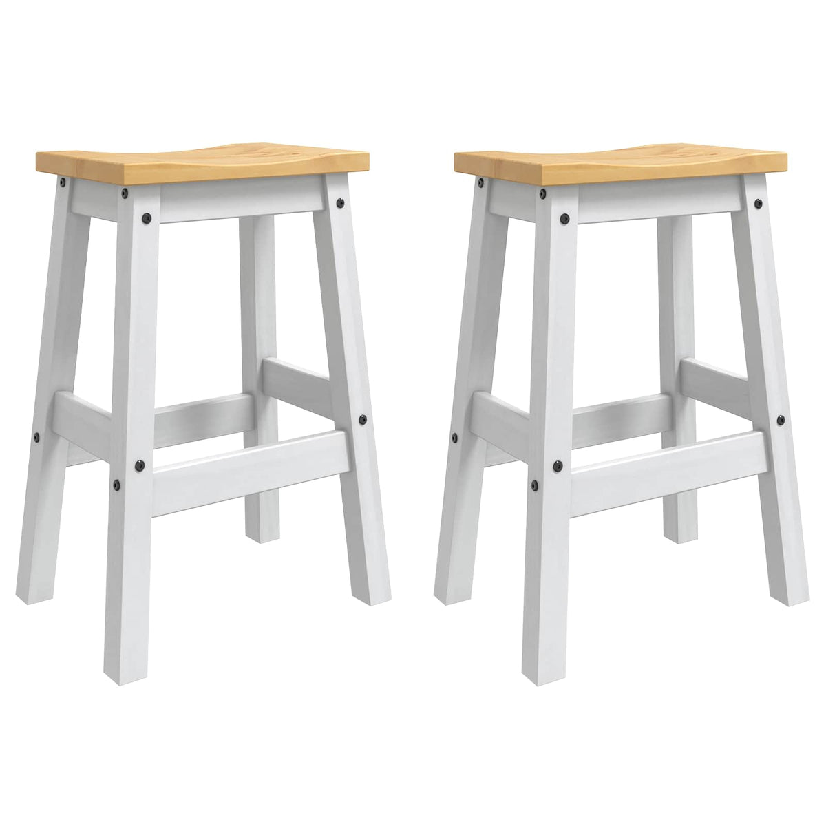 Baro taburetė 2 pcs Balta ir medaus vašku 44 x 30 x 63 cm