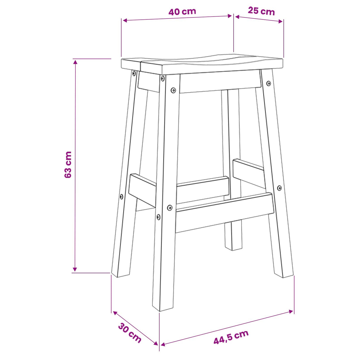 Baro taburetė 2 pcs Balta ir medaus vašku 44 x 30 x 63 cm