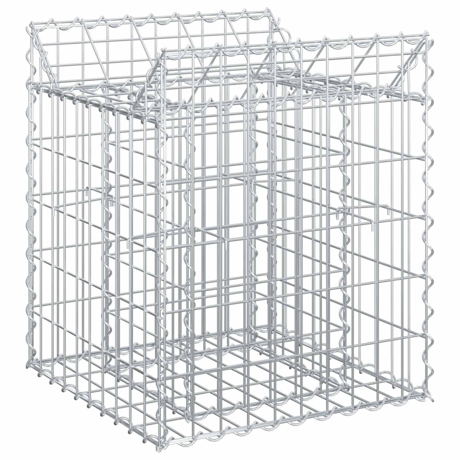 Gabioninė pakelta lova Sidabro 50 x 50 x 60 cm Cinkuota plienas