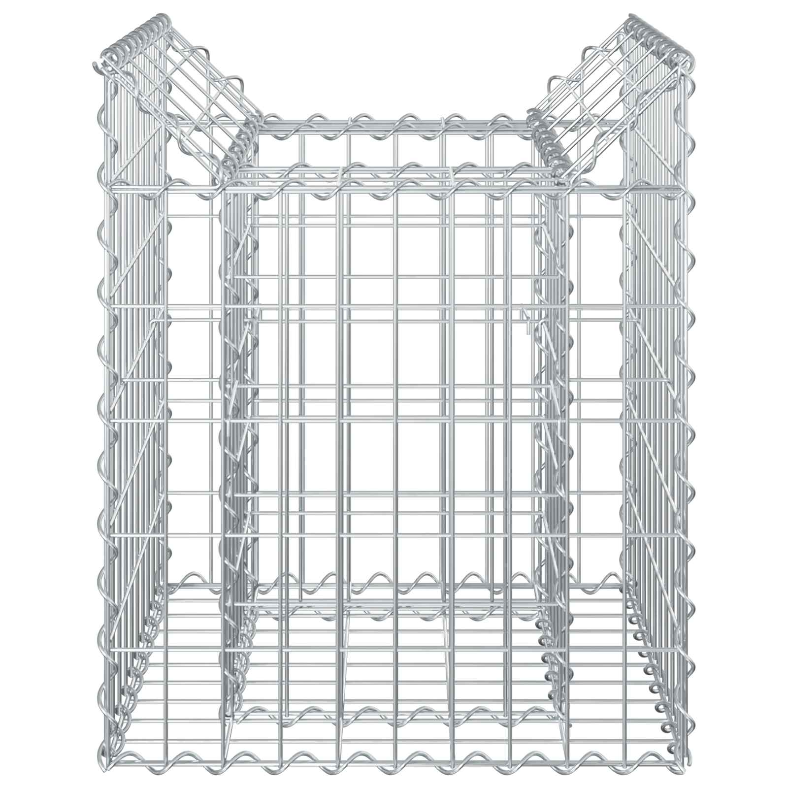 Gabioninė pakelta lova Sidabro 50 x 50 x 60 cm Cinkuota plienas