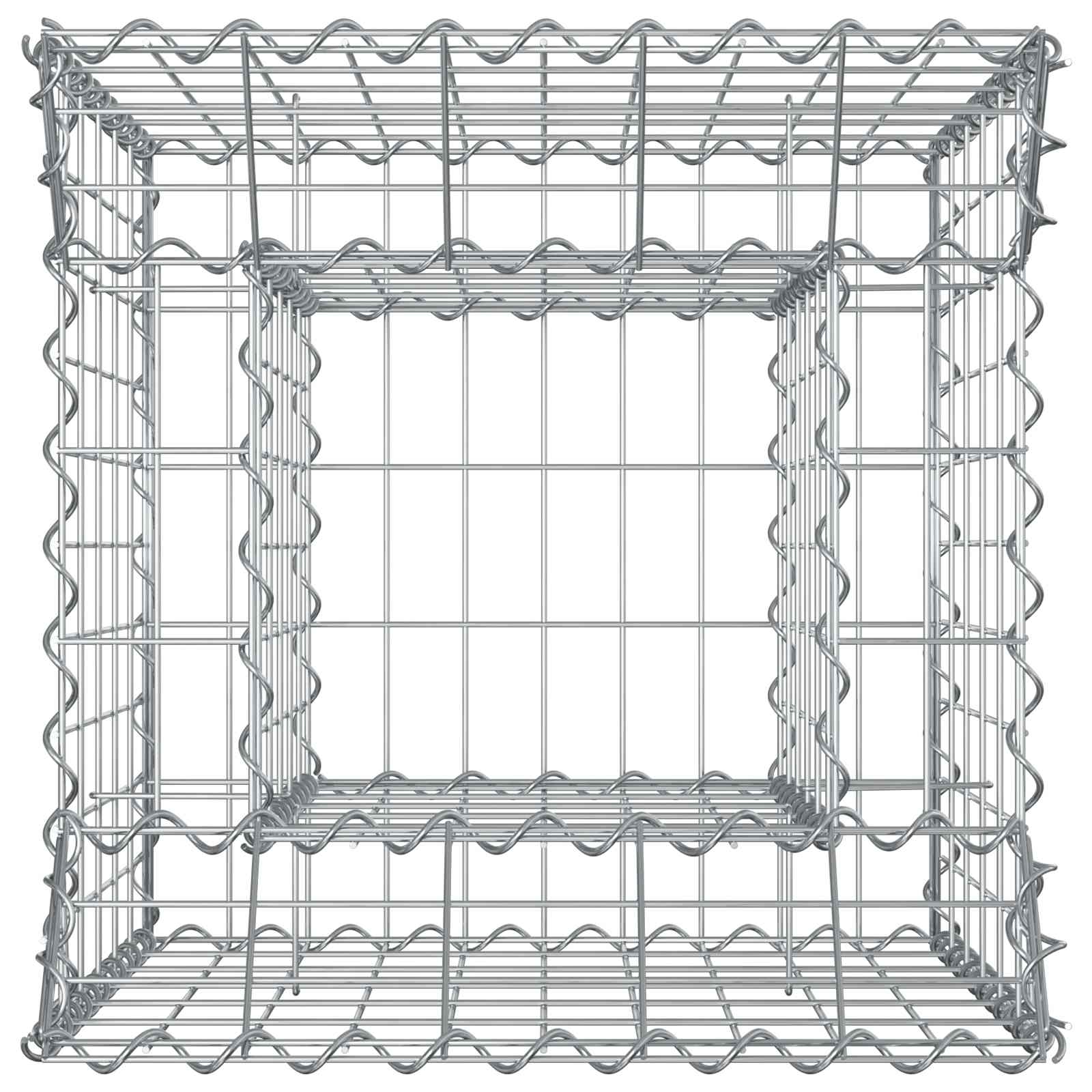 Gabioninė pakelta lova Sidabro 50 x 50 x 60 cm Cinkuota plienas