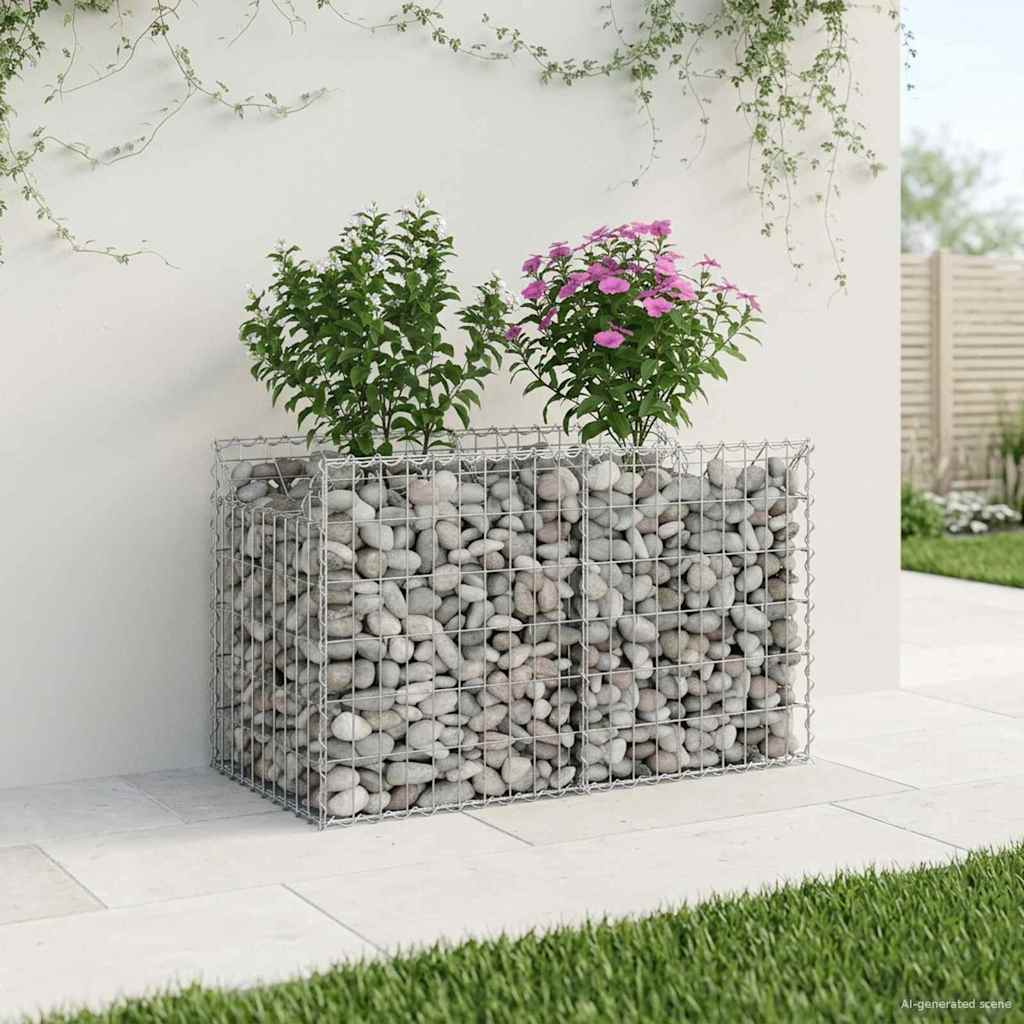 Gabion Raised Bed Silver 100 x 50 x 60 cm