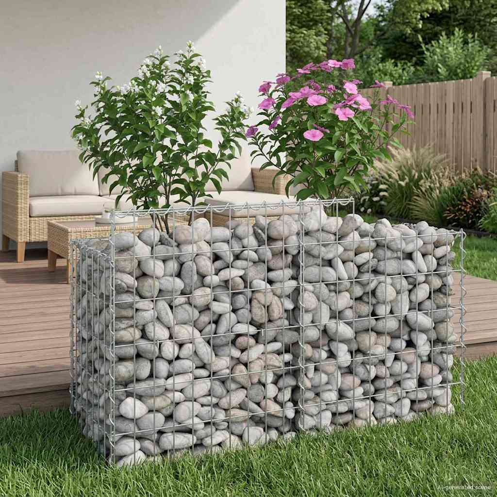 Gabion Raised Bed Silver 100 x 50 x 60 cm