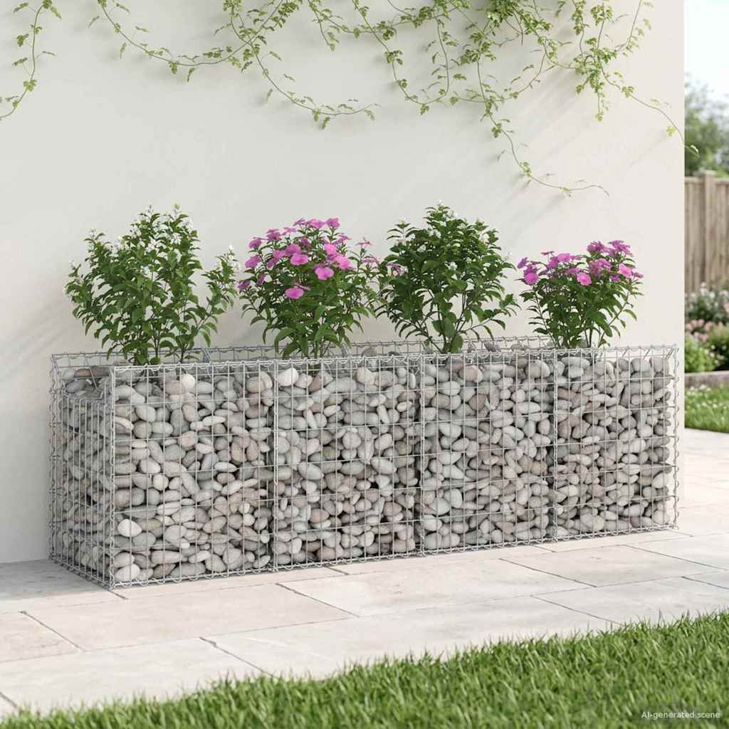 Gabion Raised Bed Silver 200 x 50 x 60 cm