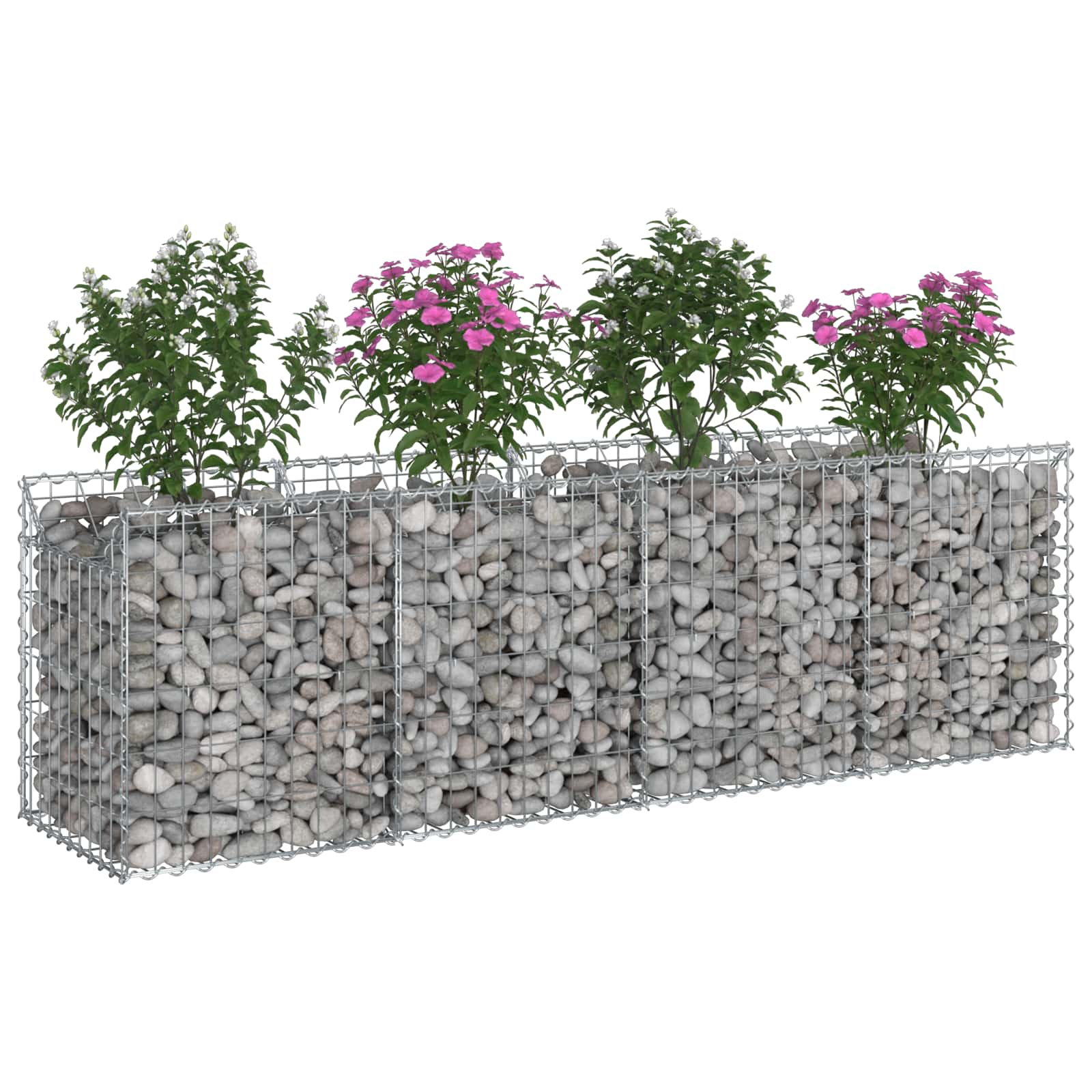 Gabion Raised Bed Silver 200 x 50 x 60 cm