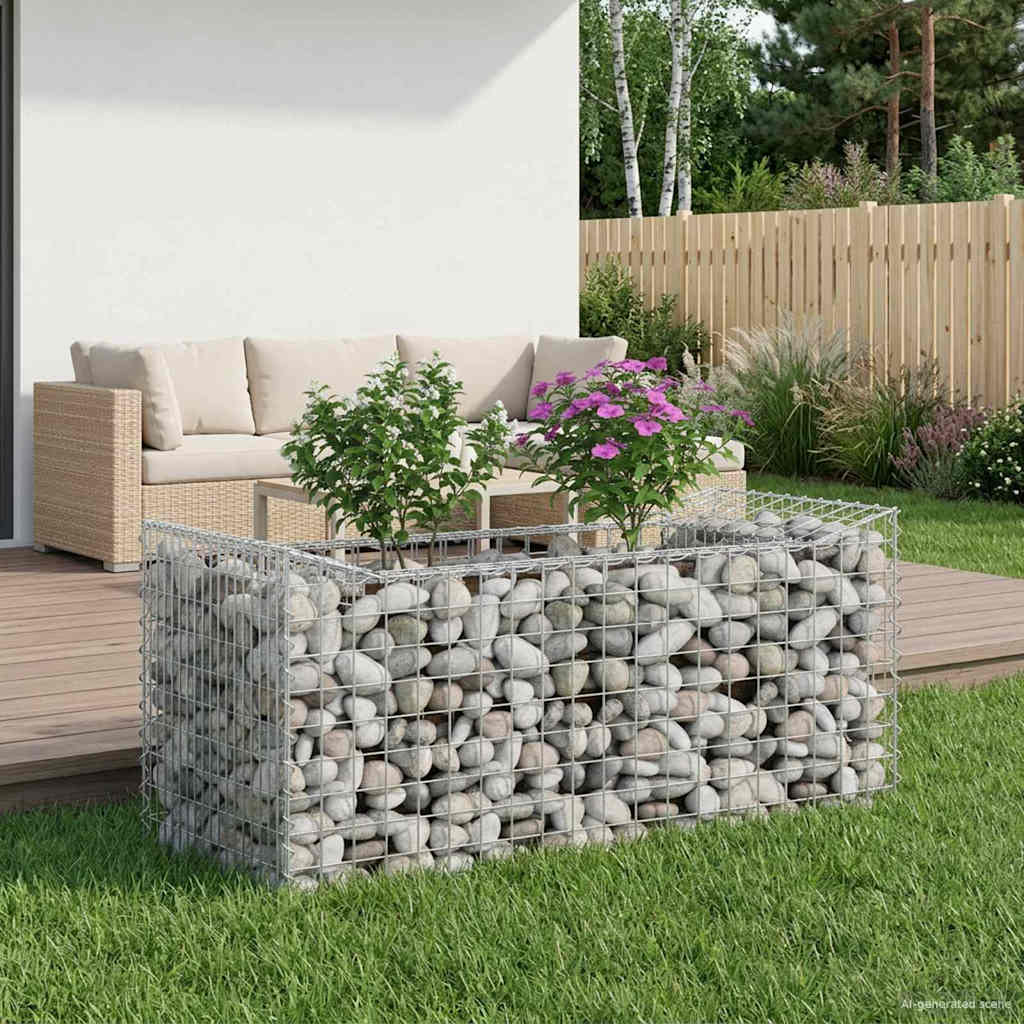Gabioninė pakelta lova Sidabro 50 x 100 x 60 cm