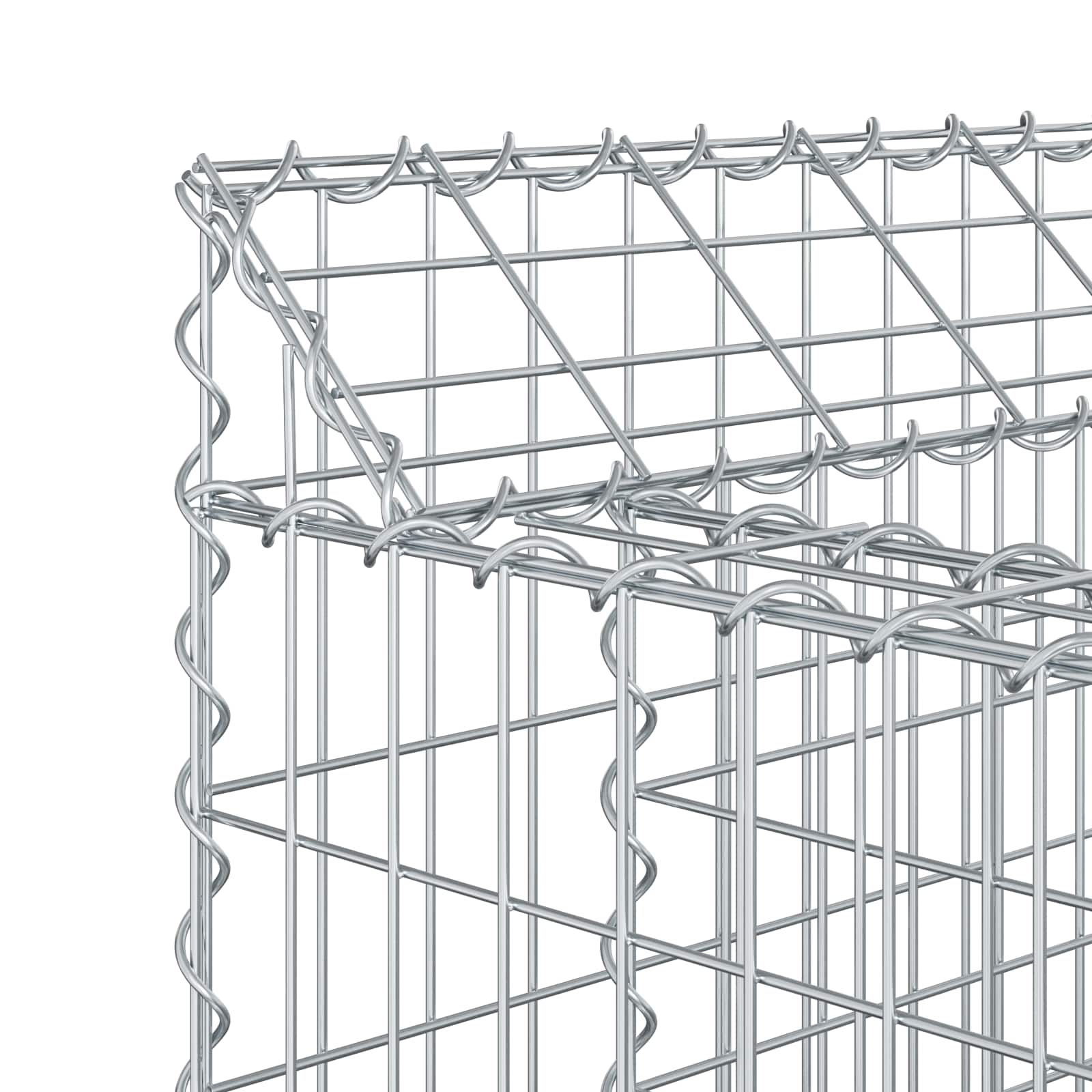 Gabionu paaugstinātā dobe Sudrabs 150 x 100 x 60 cm