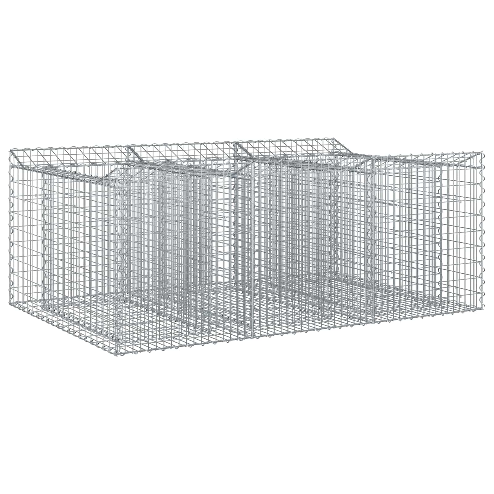 Gabionu paaugstinātā dobe Sudrabs 150 x 100 x 60 cm