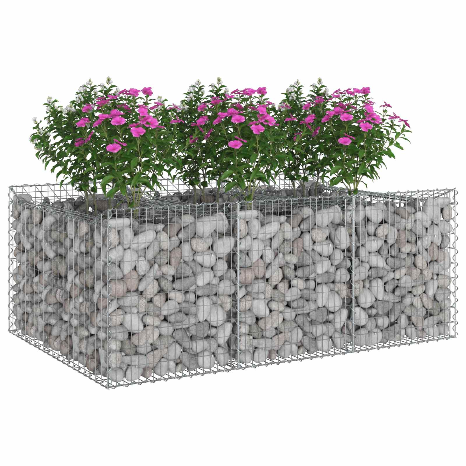Gabionu paaugstinātā dobe Sudrabs 150 x 100 x 60 cm