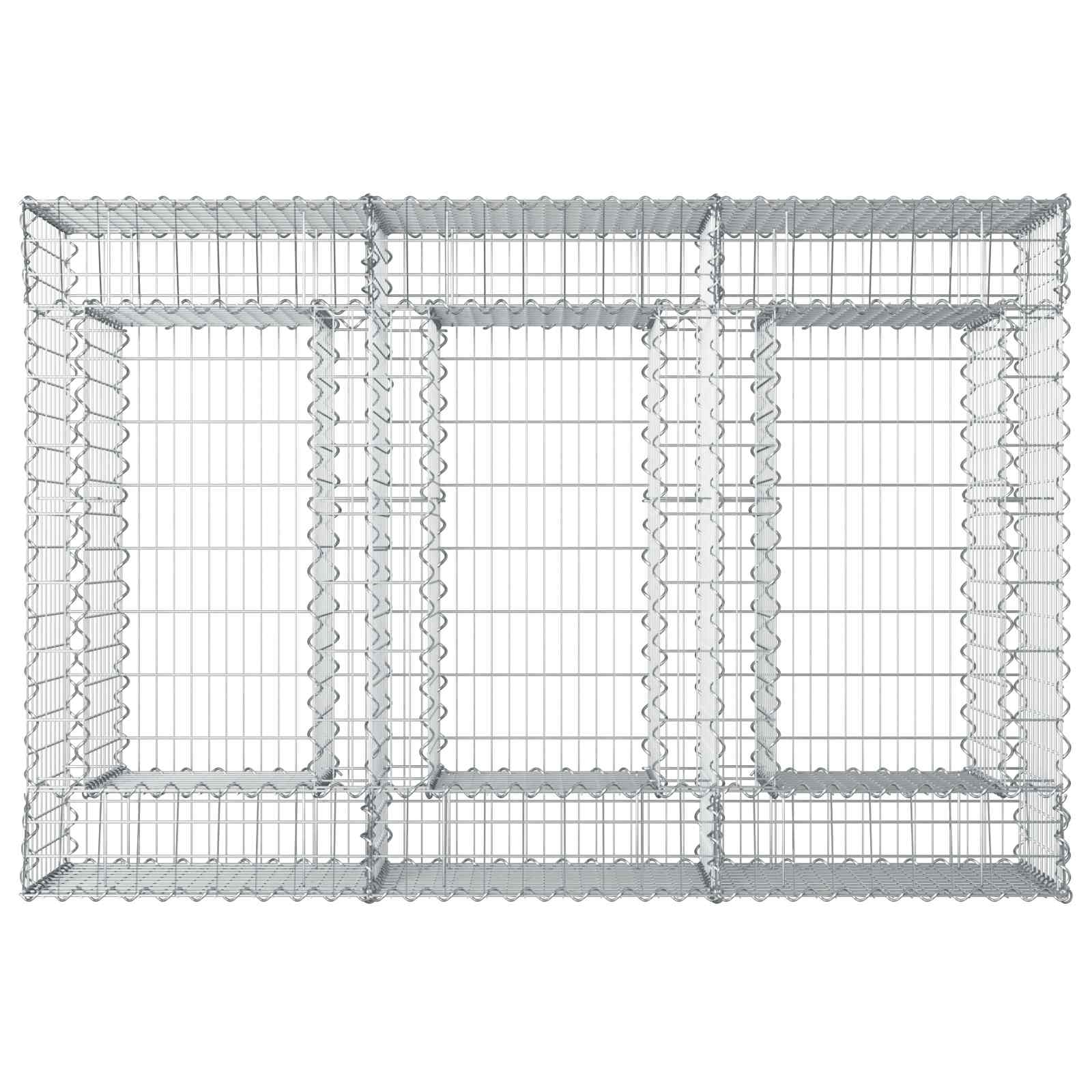 Gabionu paaugstinātā dobe Sudrabs 150 x 100 x 60 cm