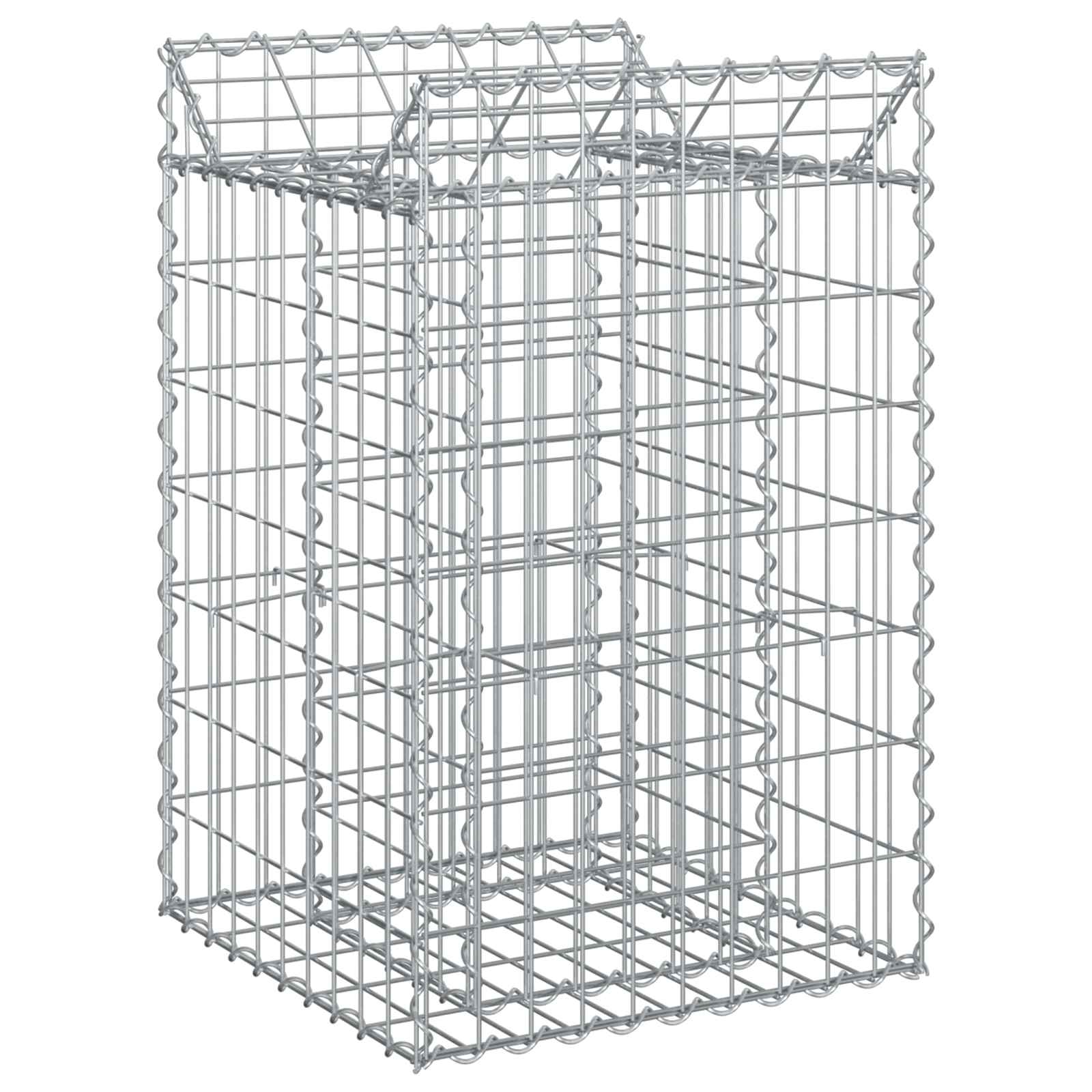 Gabioninė pakelta lova Sidabro 50 x 50 x 80 cm Cinkuota plienas